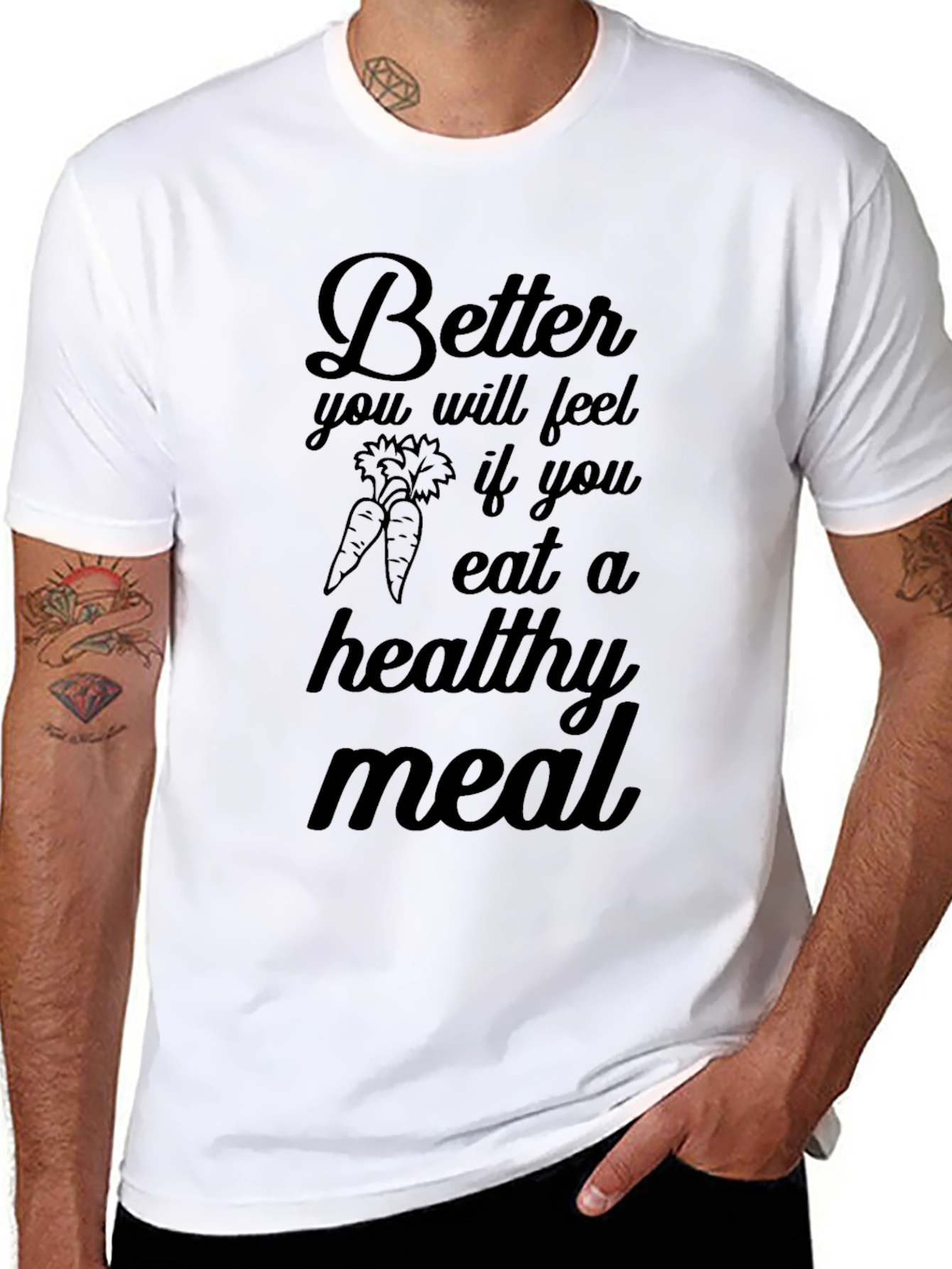 Healthy Meal Black Graphic Tee