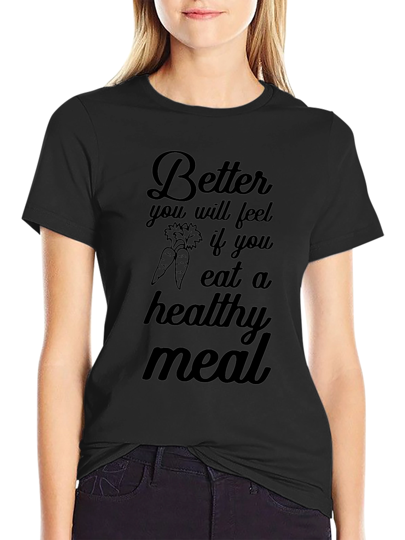 Healthy Meal Black Graphic Tee