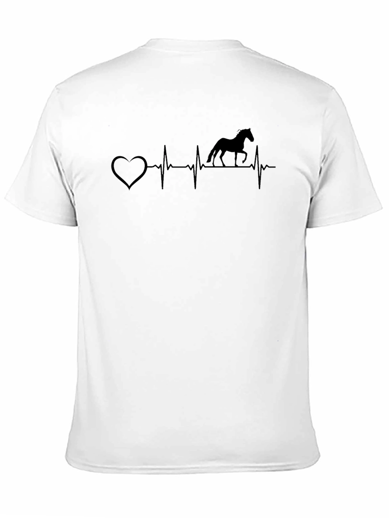 Heartbeat Horse Silhouette Black T-Shirt