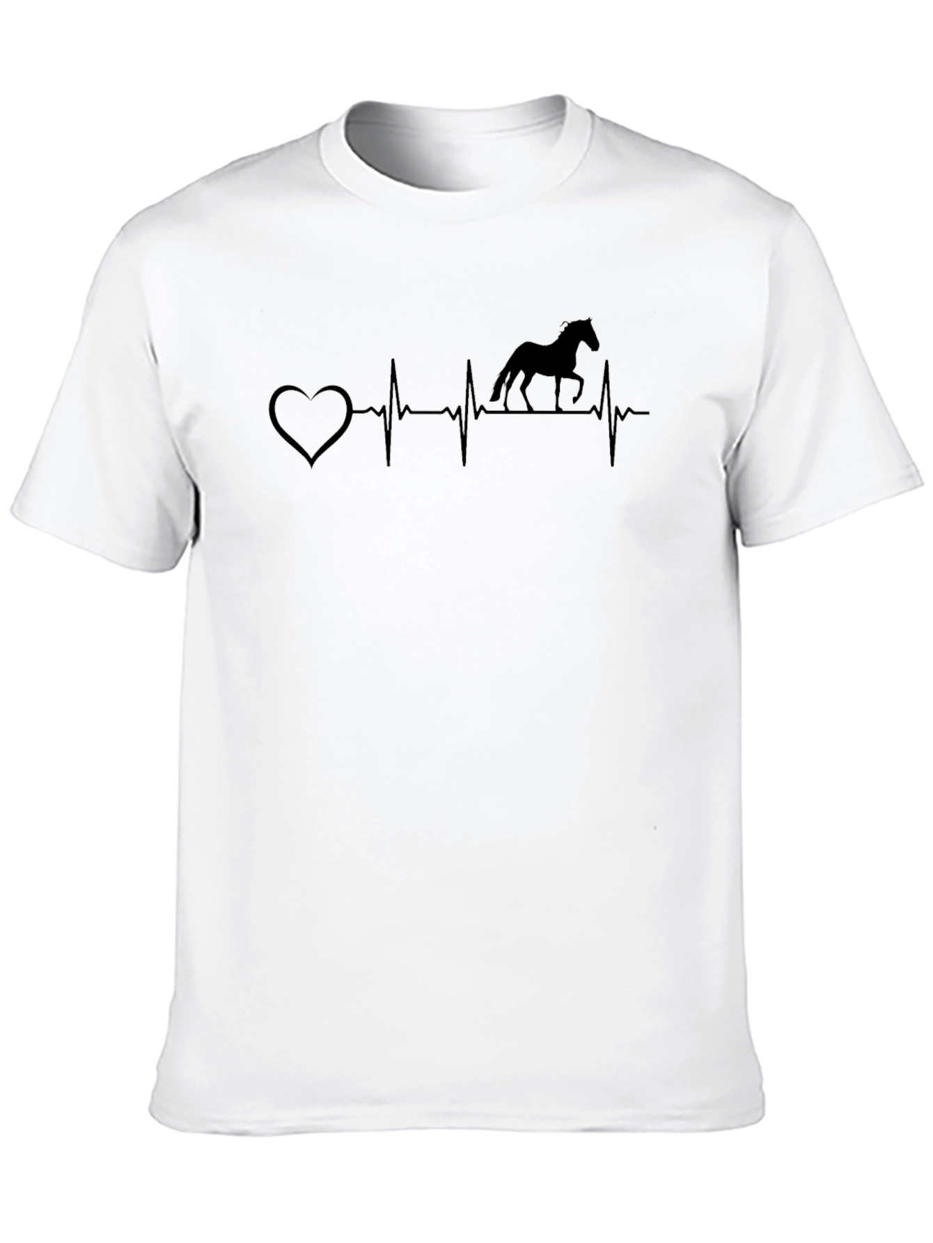 Heartbeat Horse Silhouette Black T-Shirt