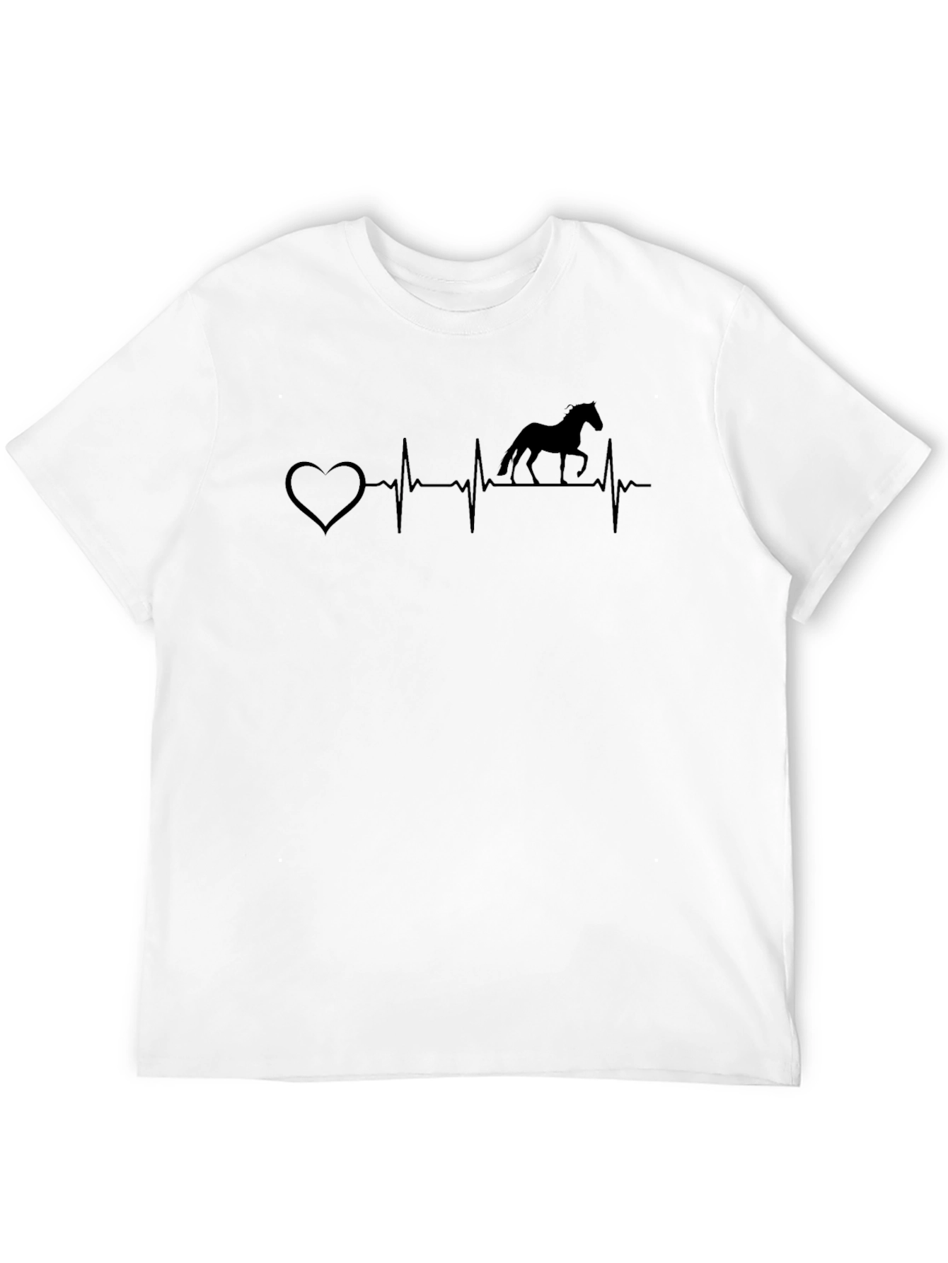 Heartbeat Horse Silhouette Black T-Shirt