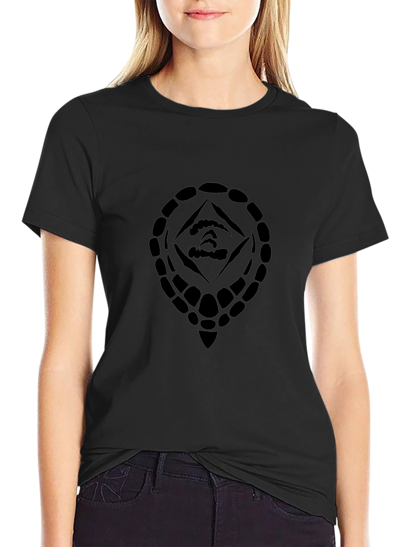 Geometric Design Black T-Shirt