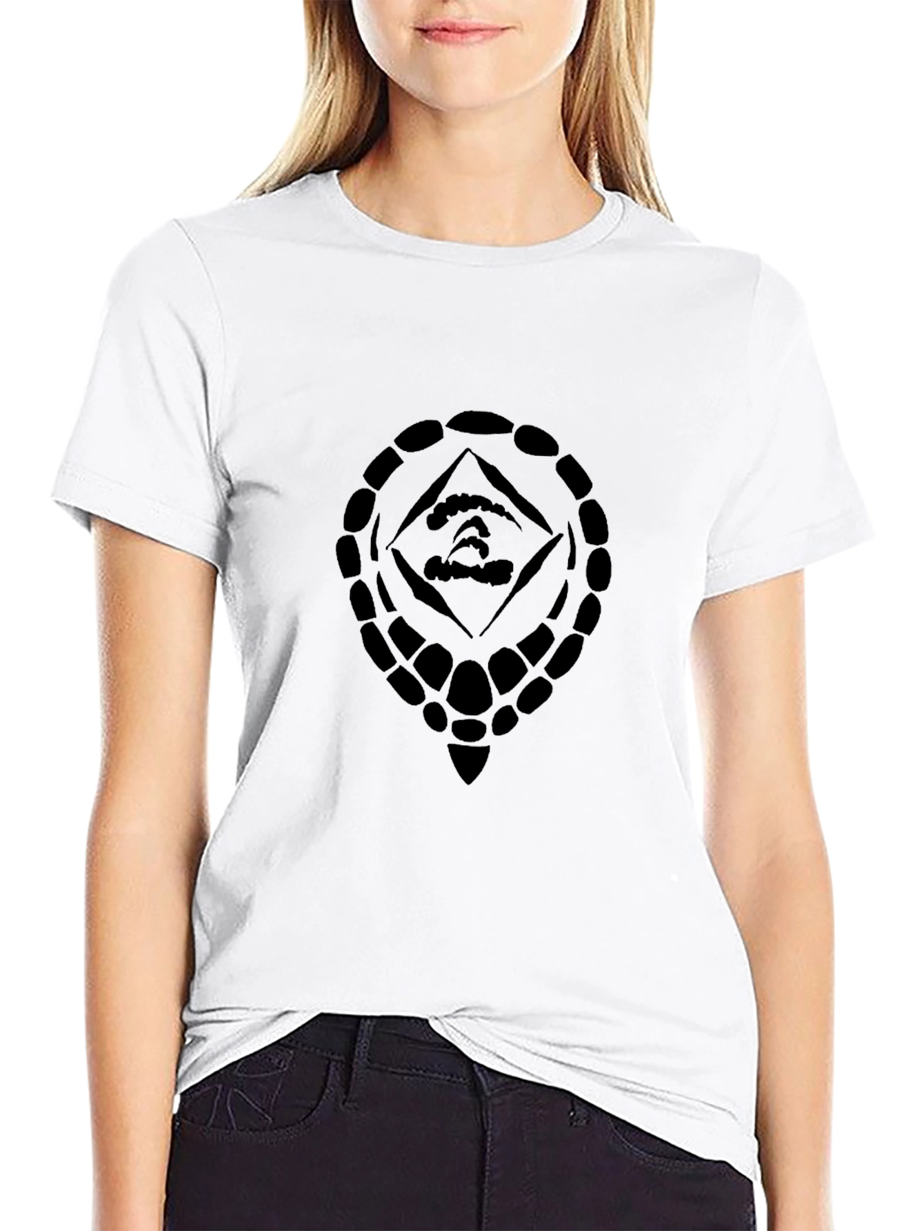 Geometric Design Black T-Shirt