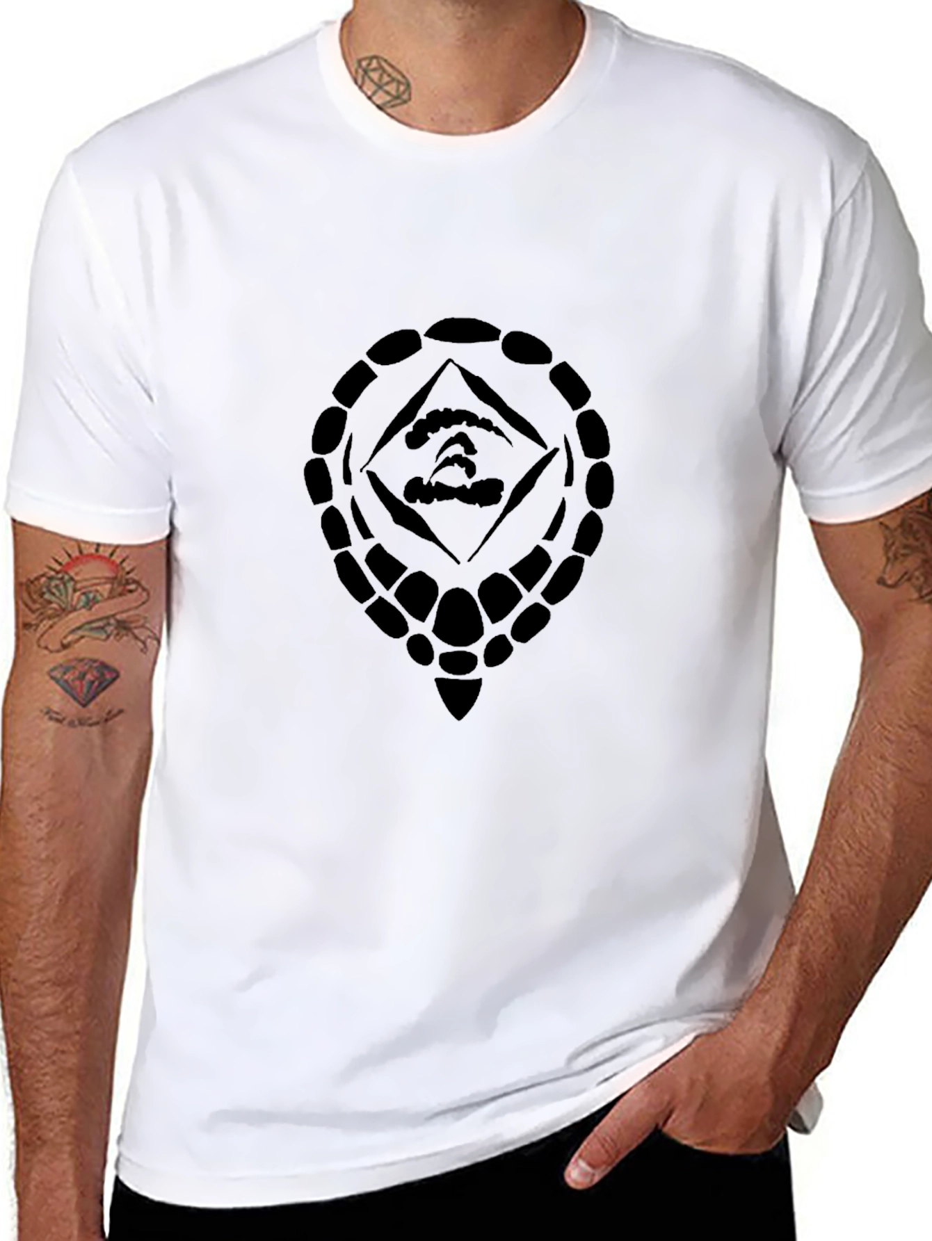 Geometric Design Black T-Shirt