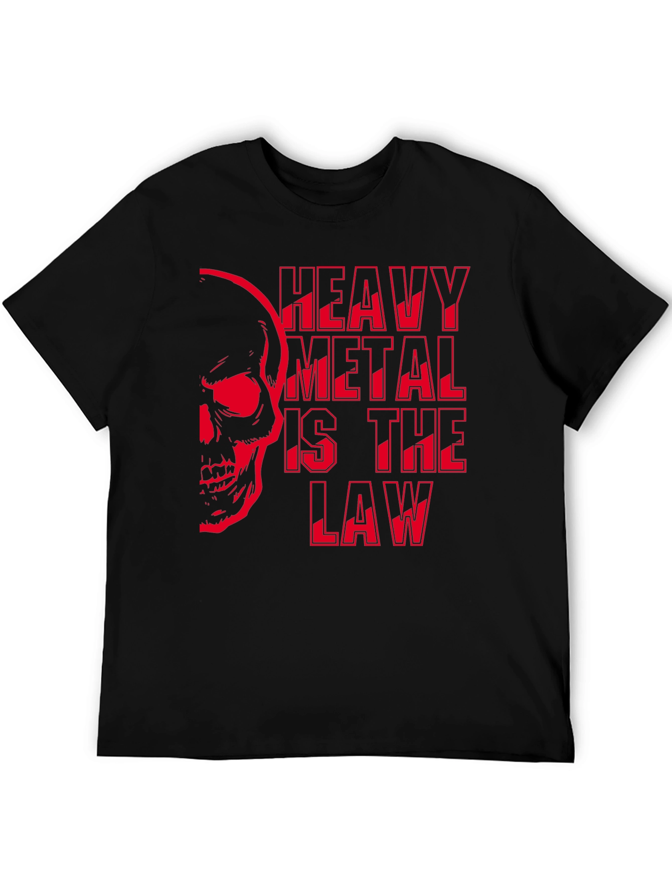 Heavy Metal Law Skull Graphic T-Shirt