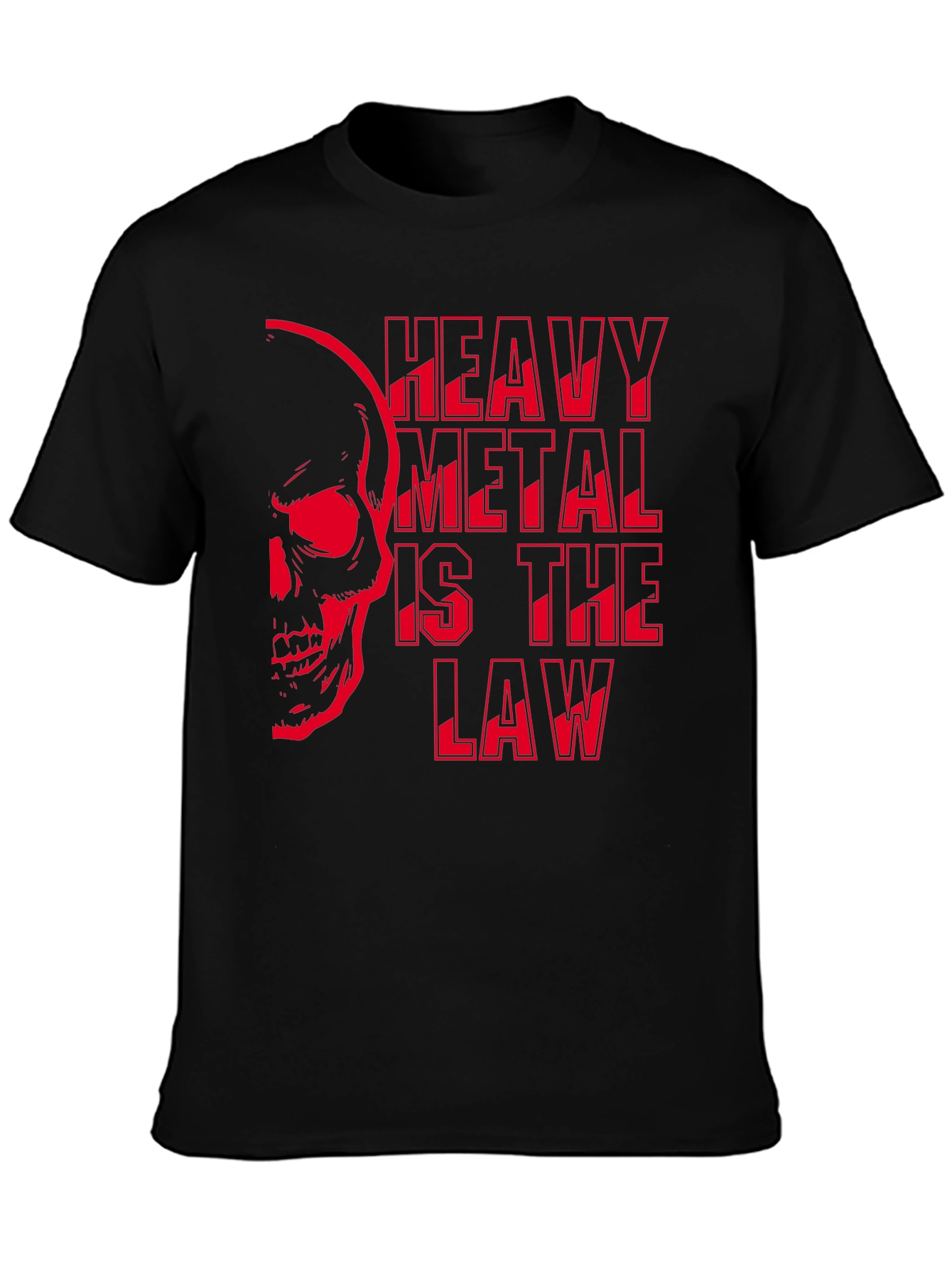 Heavy Metal Law Skull Graphic T-Shirt
