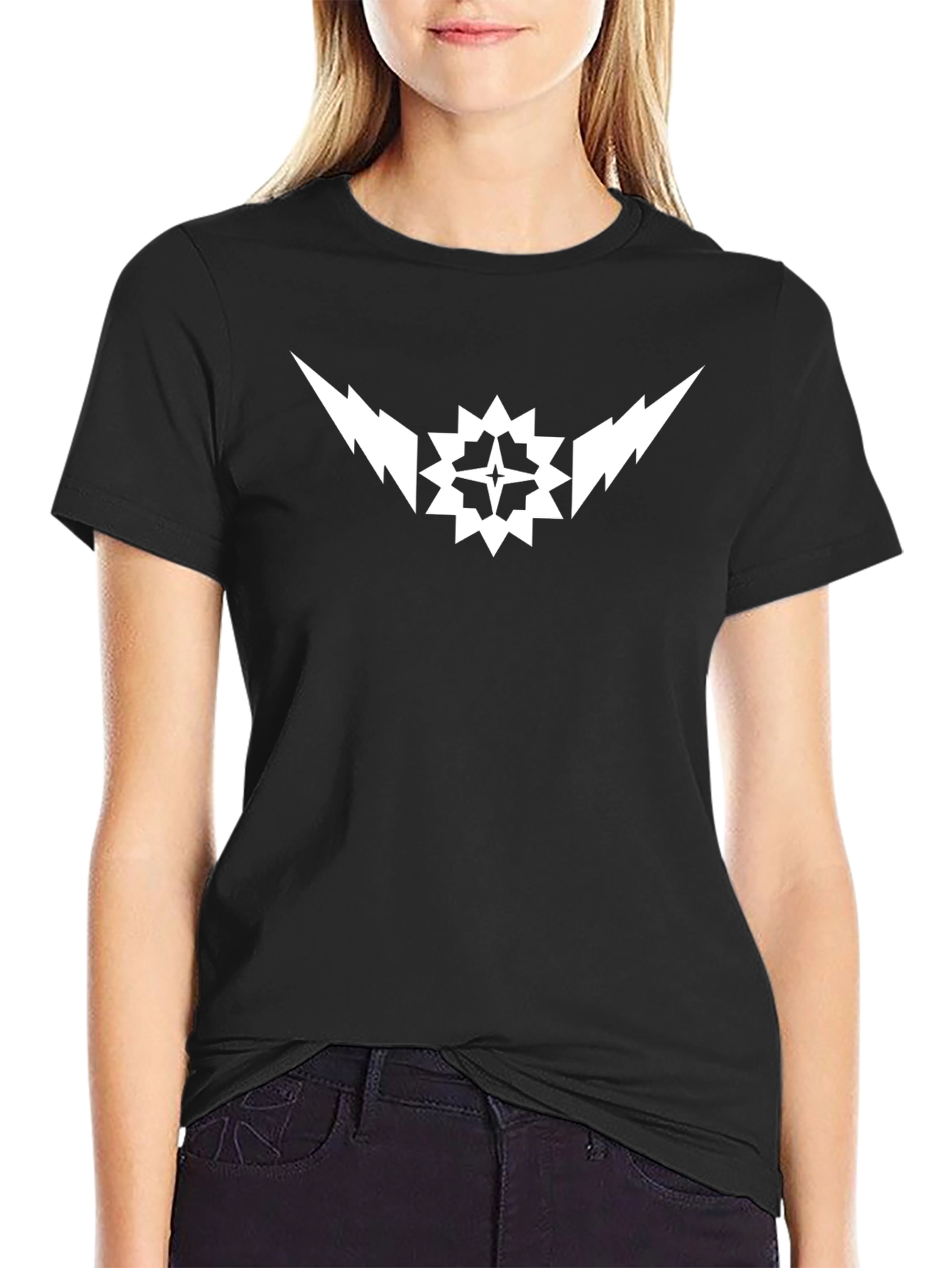 Graphic Tee - Lightning Starburst Design Black