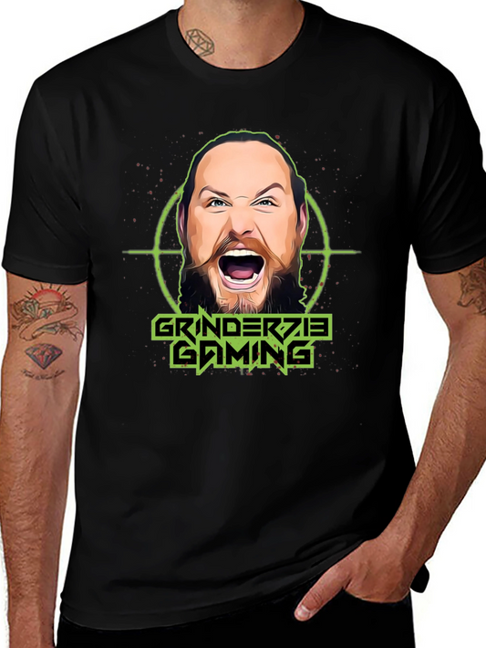 Grinderzie Gaming T-Shirt - Black Cotton Graphic Tee