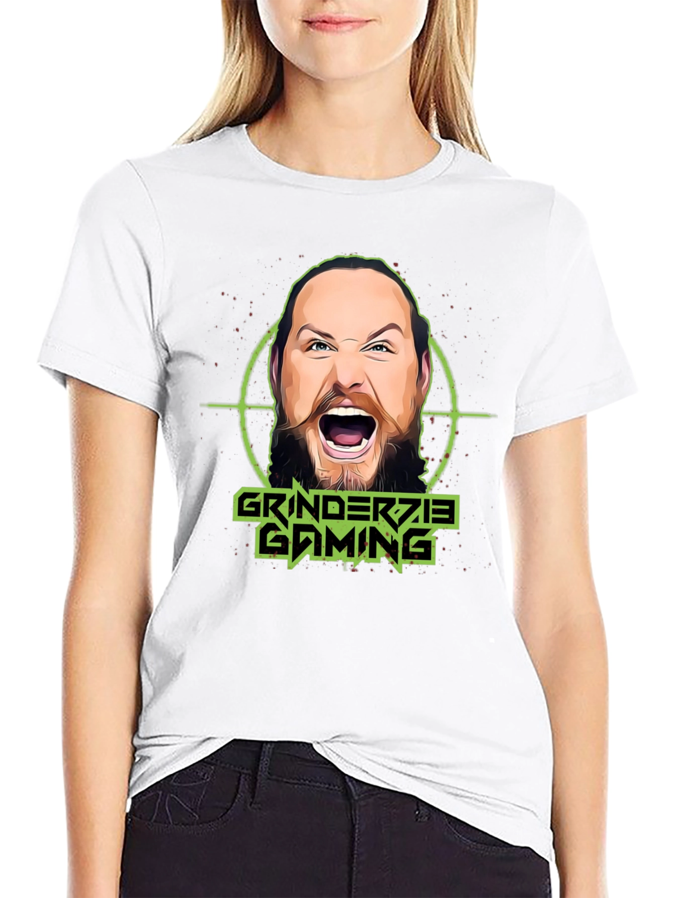 Grinderzie Gaming T-Shirt - Black Cotton Graphic Tee