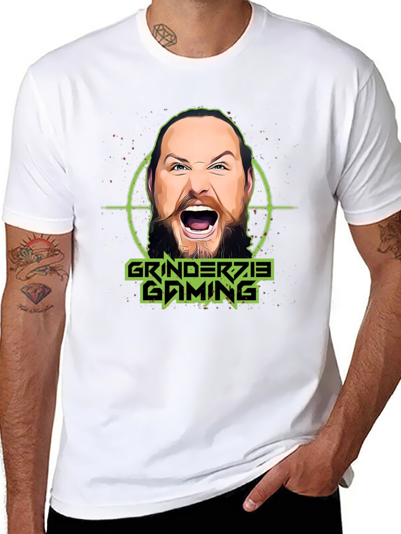 Grinderzie Gaming T-Shirt - Black Cotton Graphic Tee