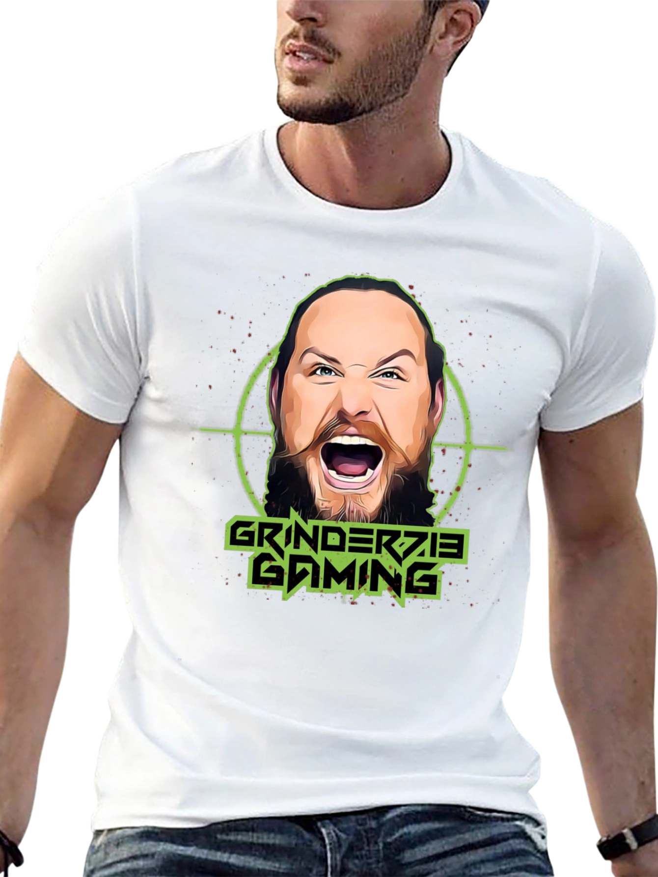 Grinderzie Gaming T-Shirt - Black Cotton Graphic Tee
