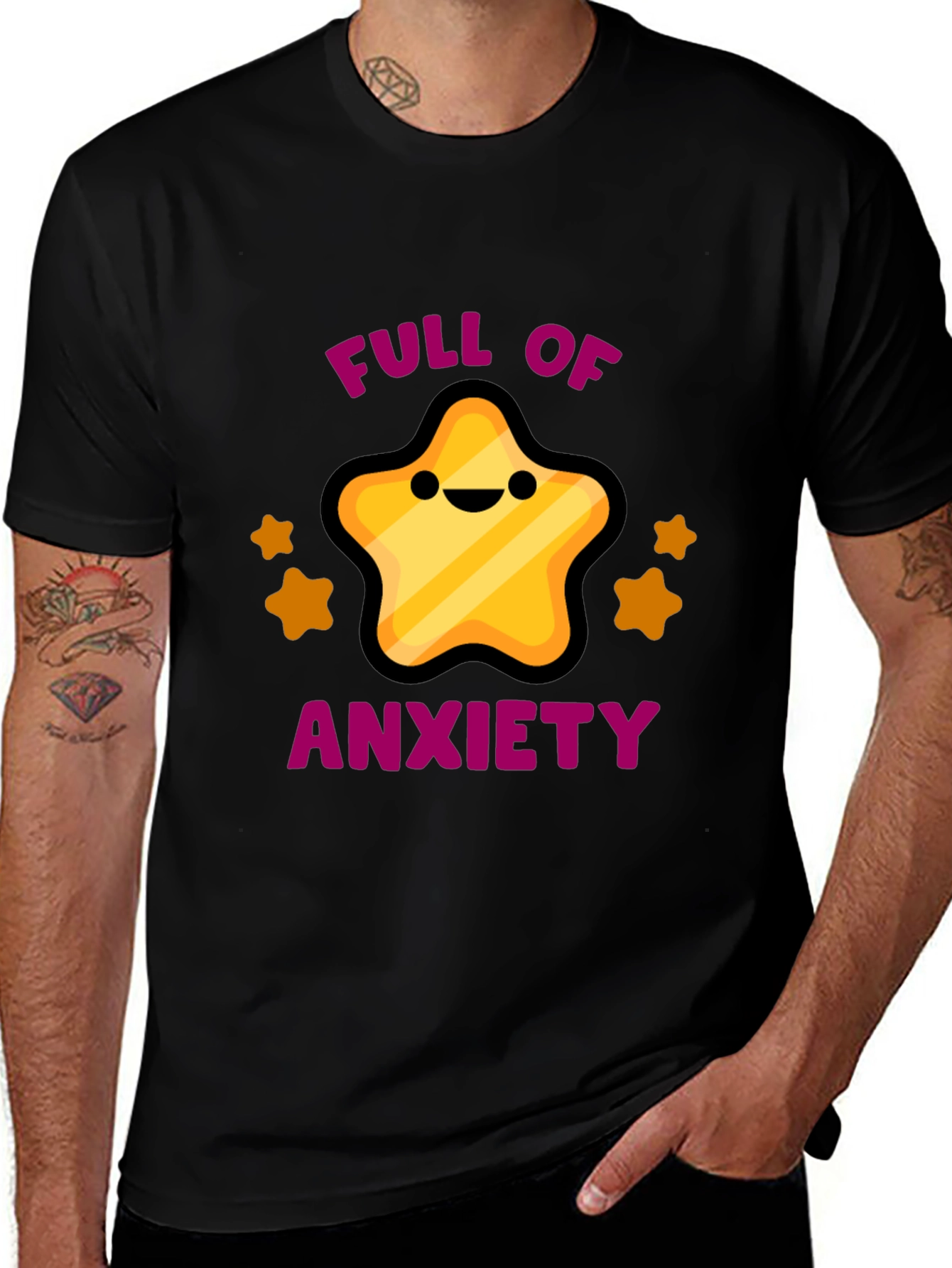 Anxiety Star Black Graphic Tee