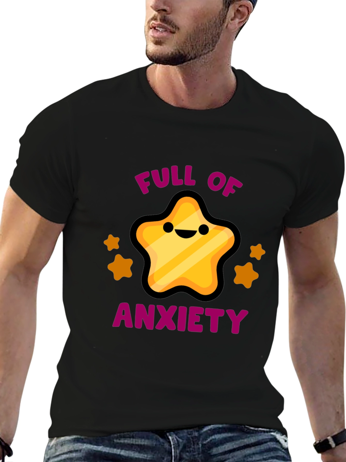 Anxiety Star Black Graphic Tee