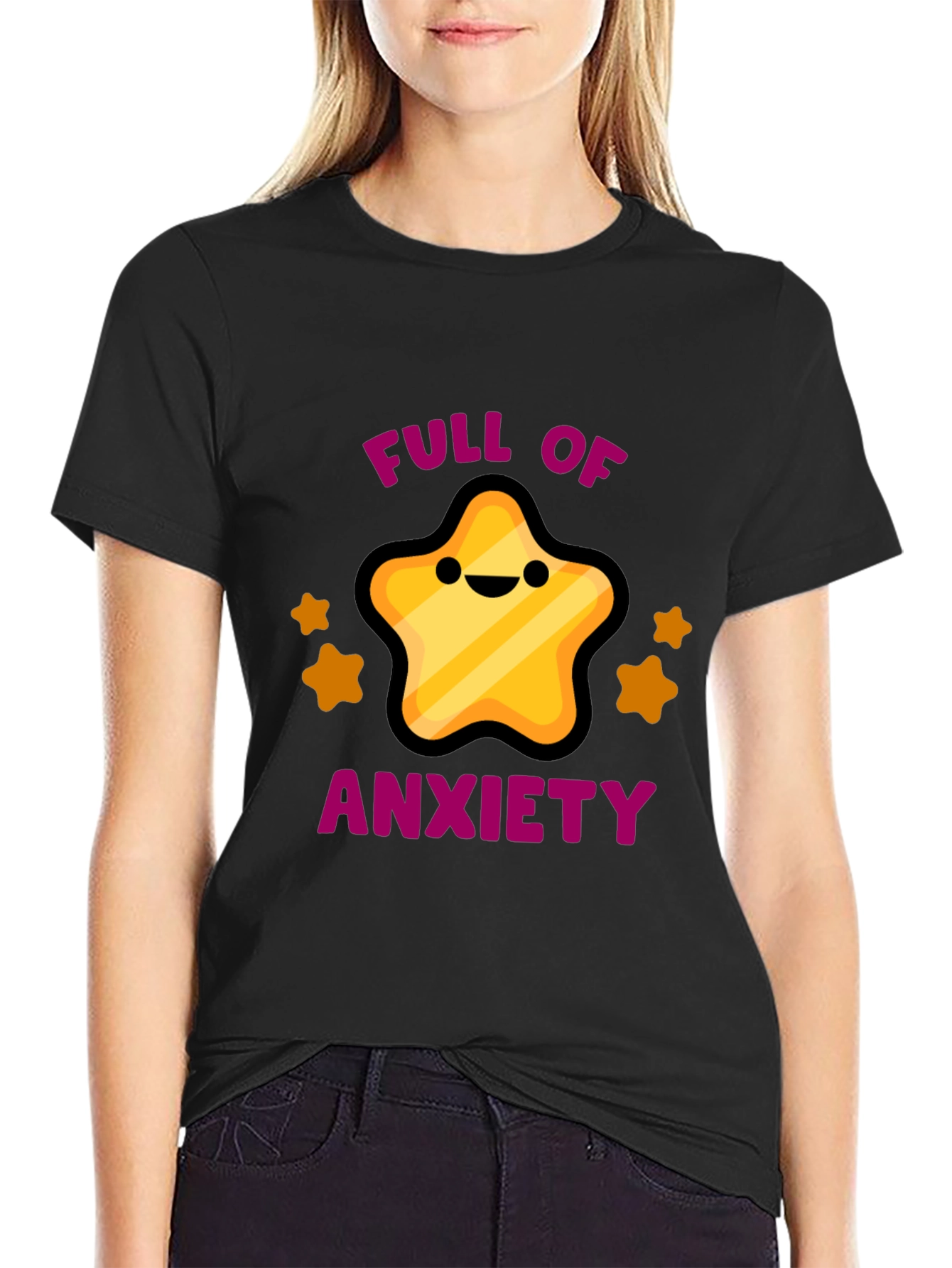 Anxiety Star Black Graphic Tee