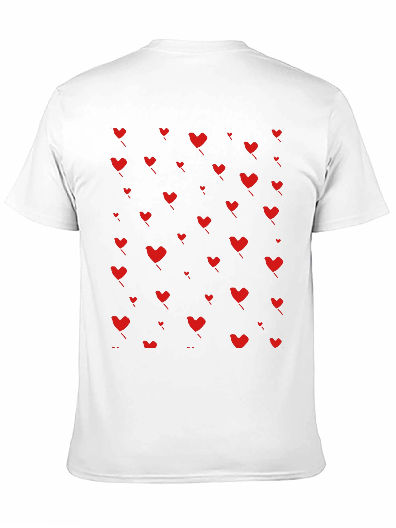 Heart Pattern T-Shirt - Black