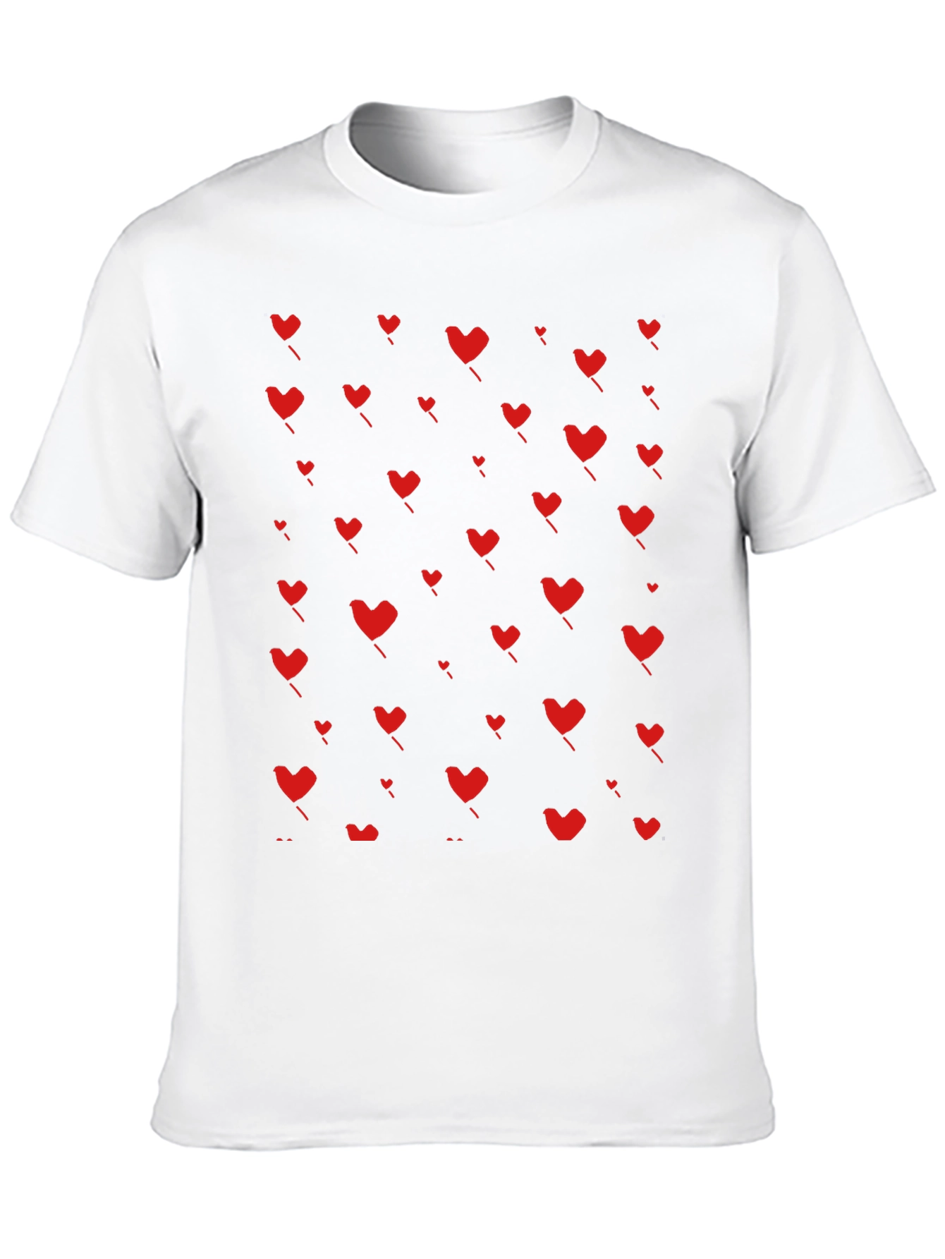 Heart Pattern T-Shirt - Black