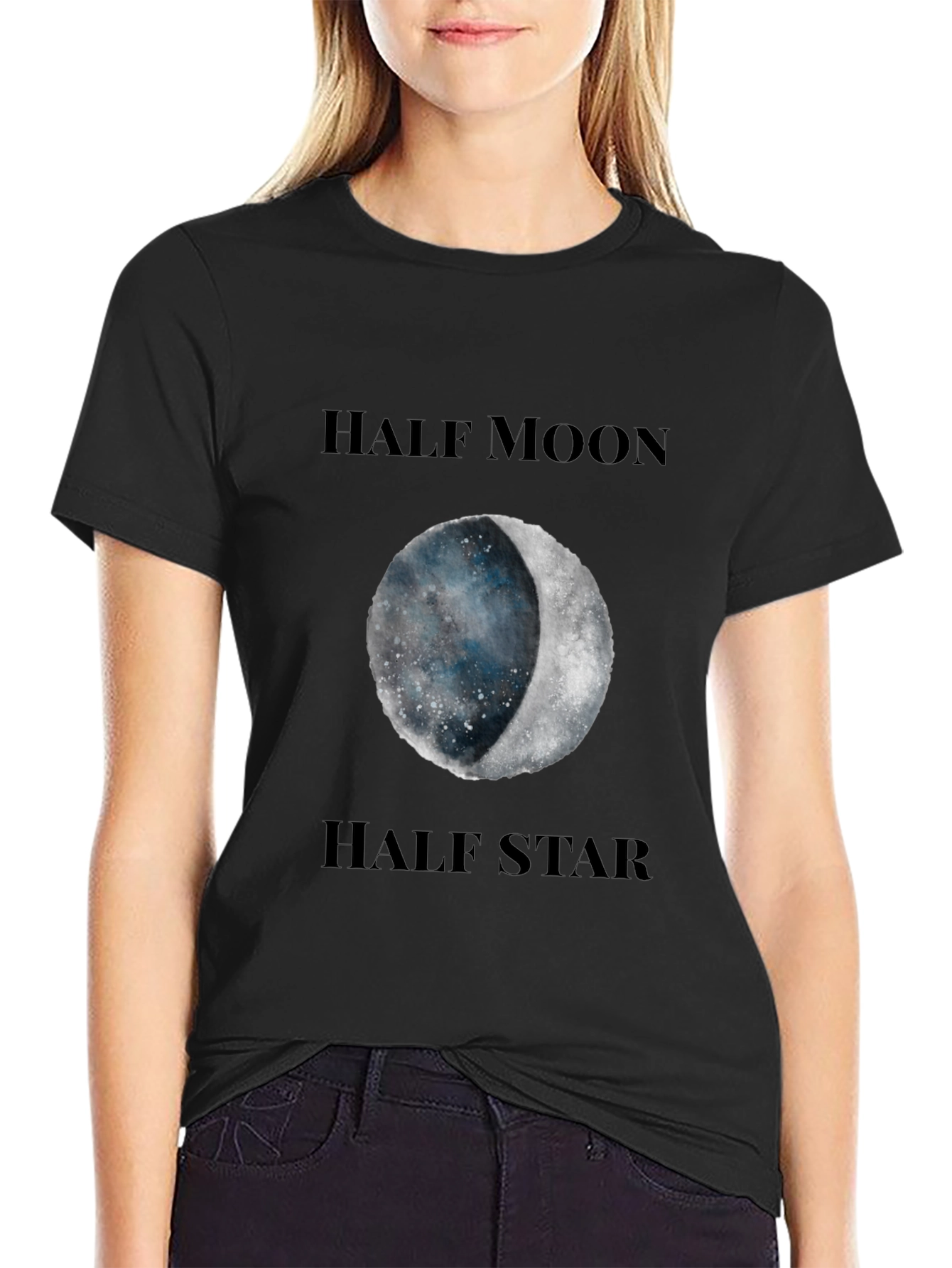 Half Moon Half Star Graphic T-Shirt