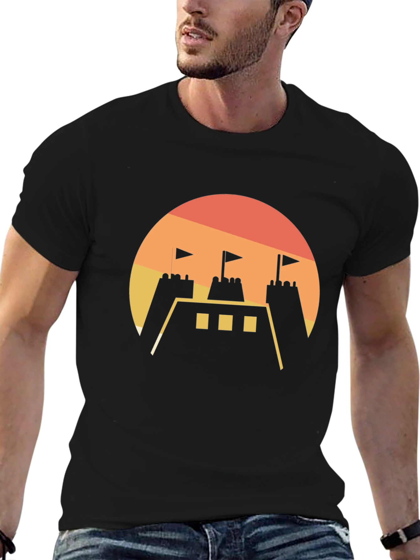 Sunset Castle Graphic Tee - Modern Style