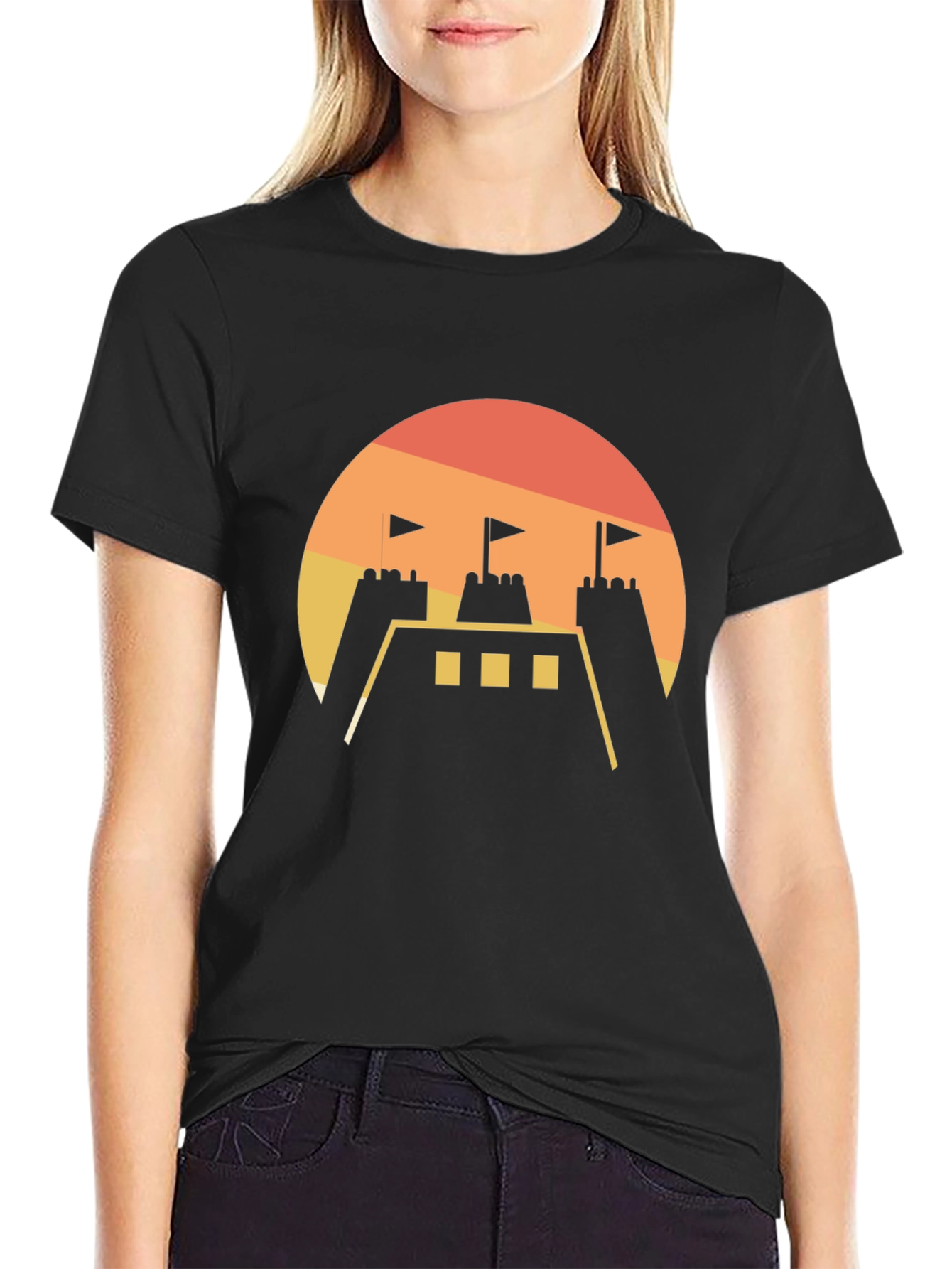 Sunset Castle Graphic Tee - Modern Style