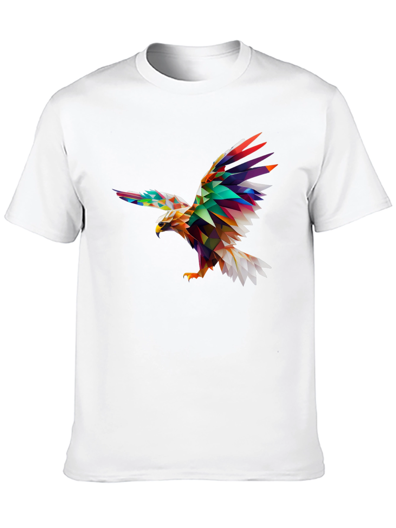 Geometric Eagle Print Black T-Shirt