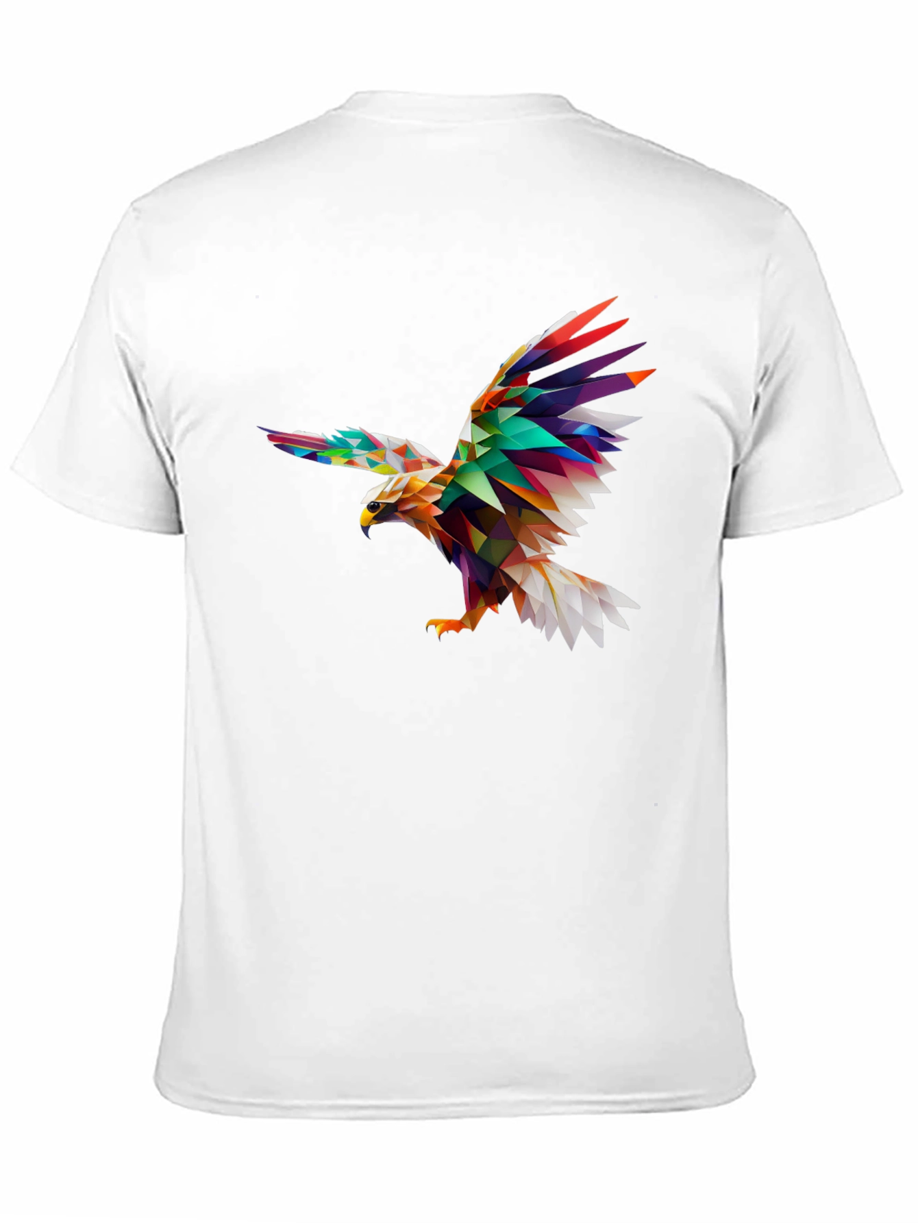 Geometric Eagle Print Black T-Shirt