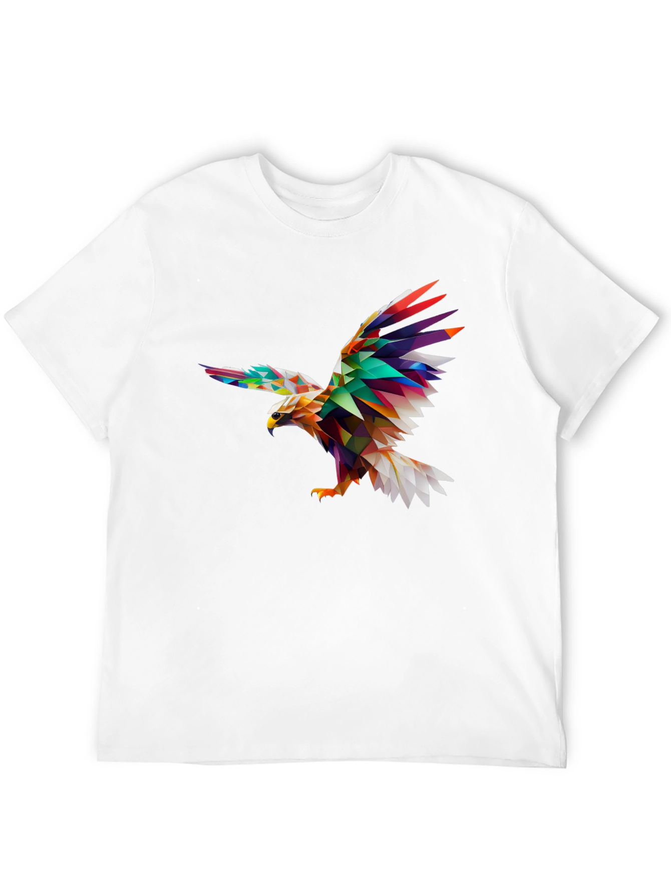 Geometric Eagle Print Black T-Shirt