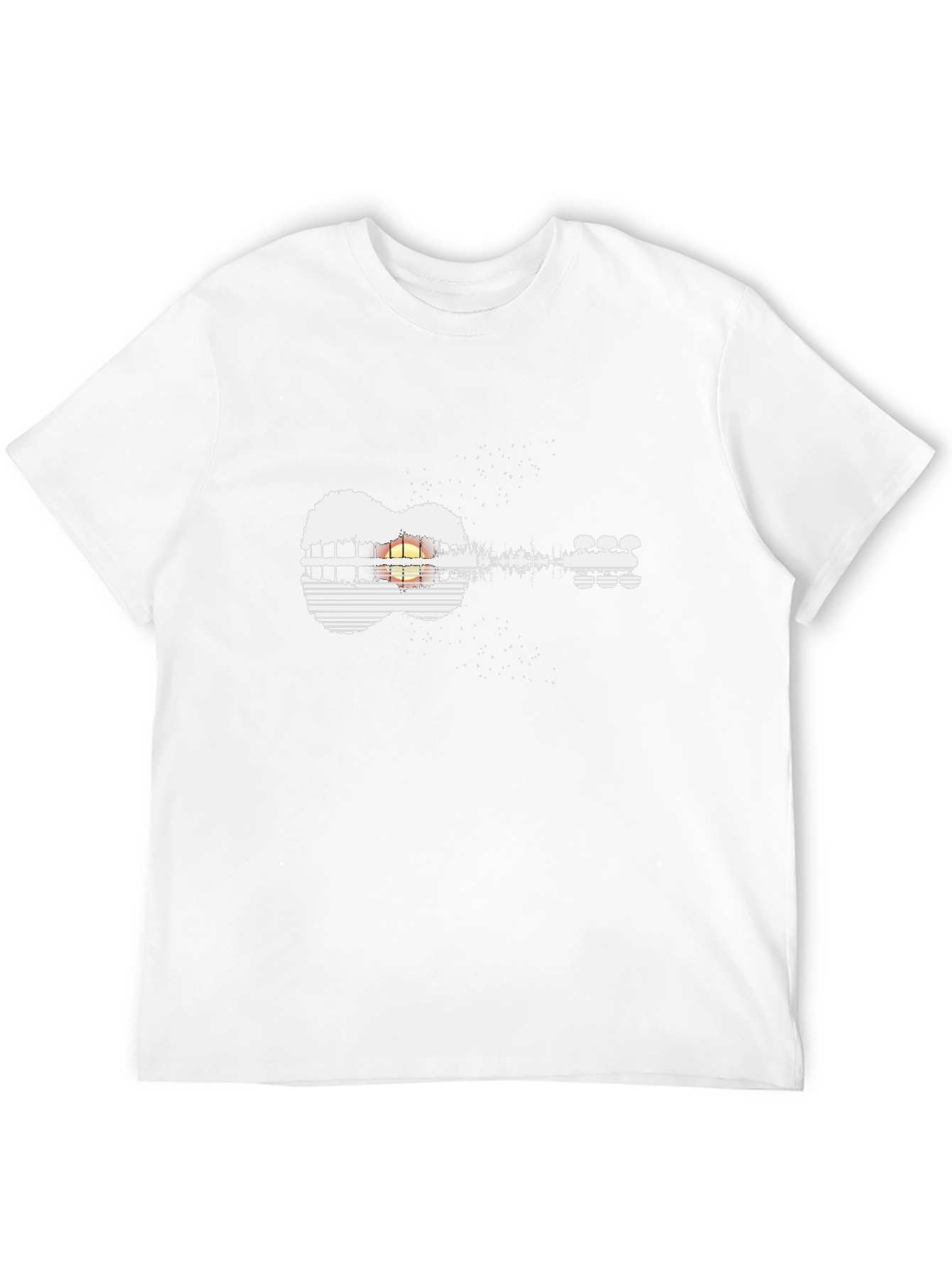 Guitar Sunset Graphic Tee - Black Unisex Shirt