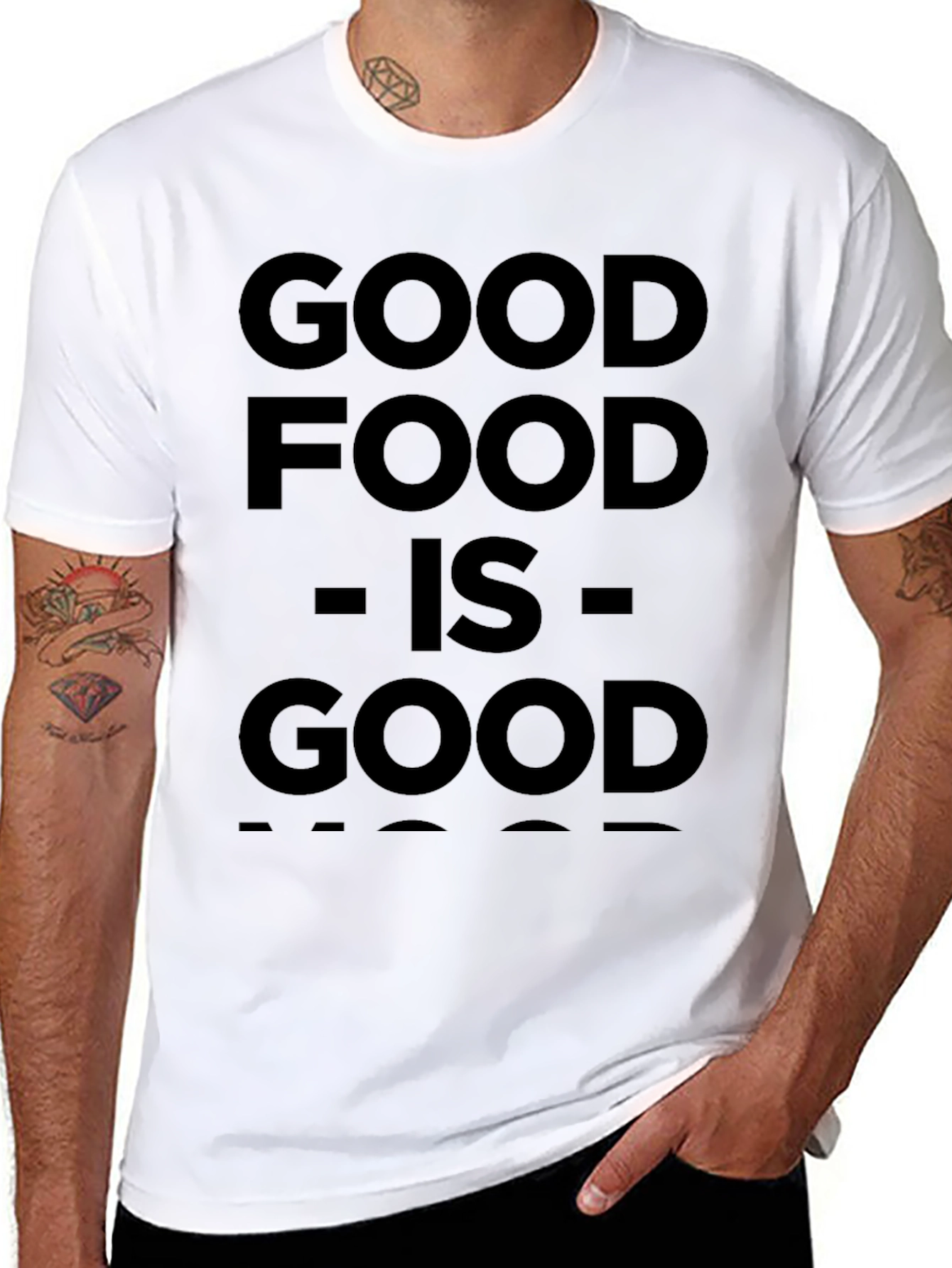 Good Food is Good Mood Black Graphic Tee