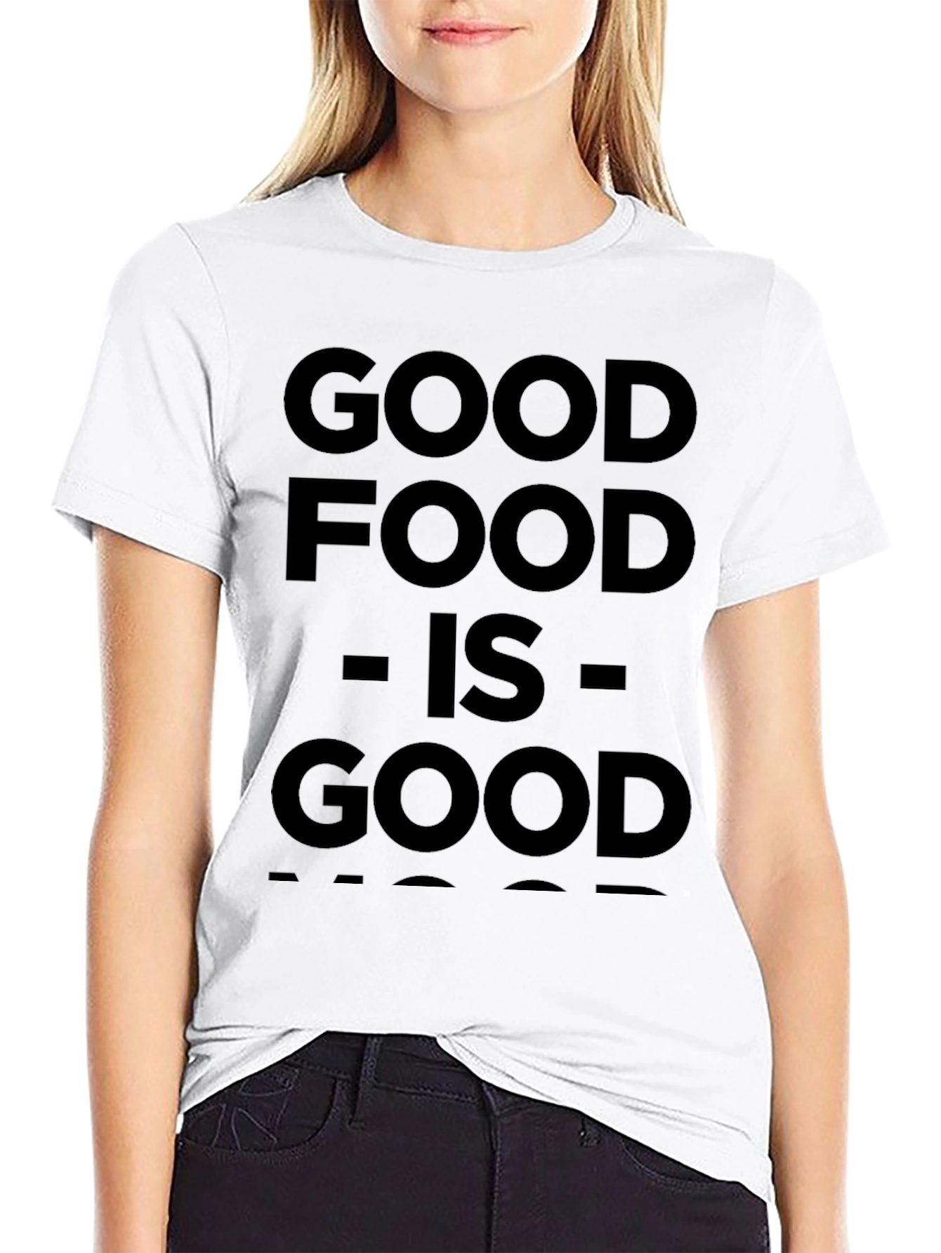 Good Food is Good Mood Black Graphic Tee