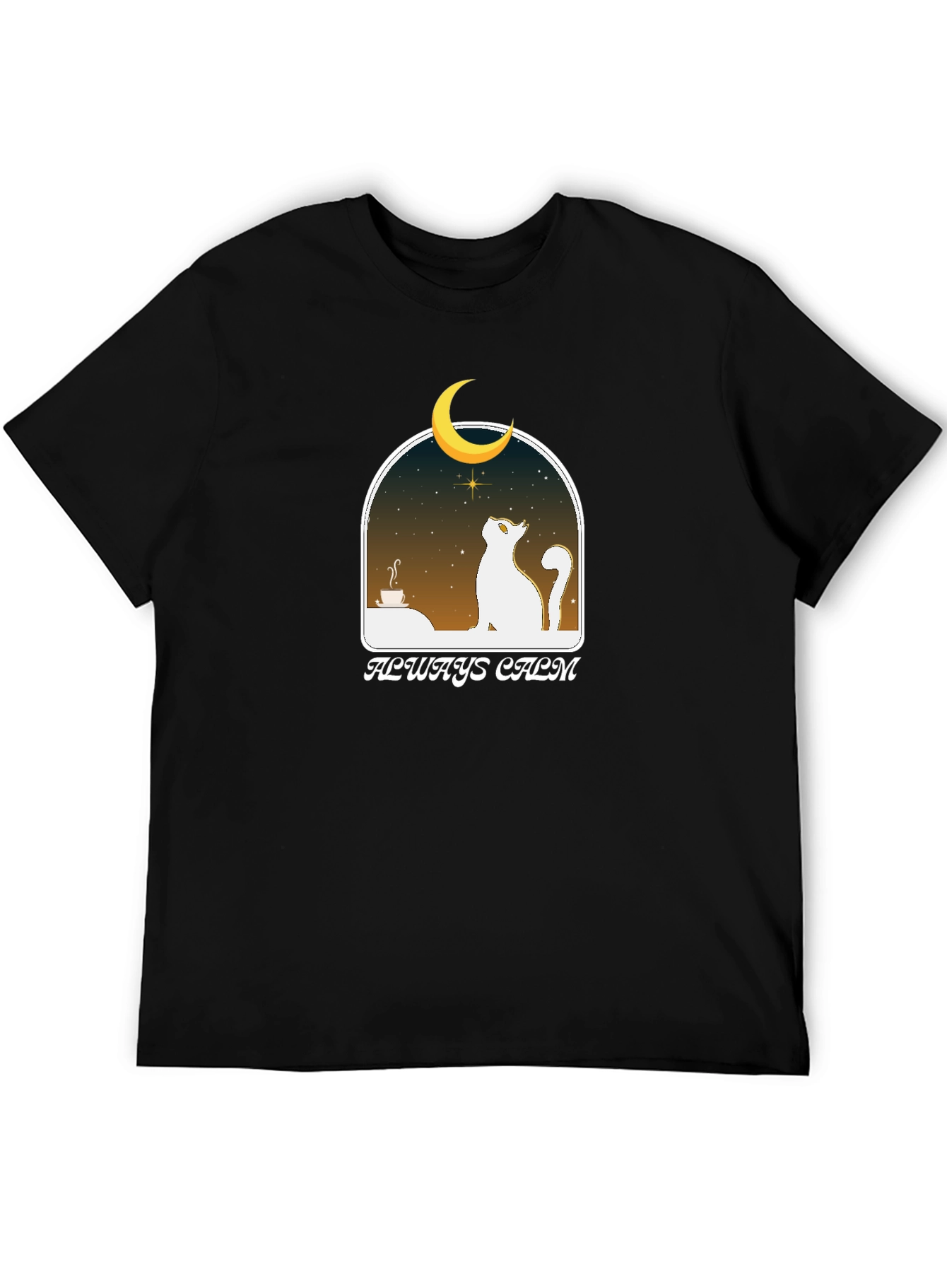 Always Calm Cat Graphic T-Shirt