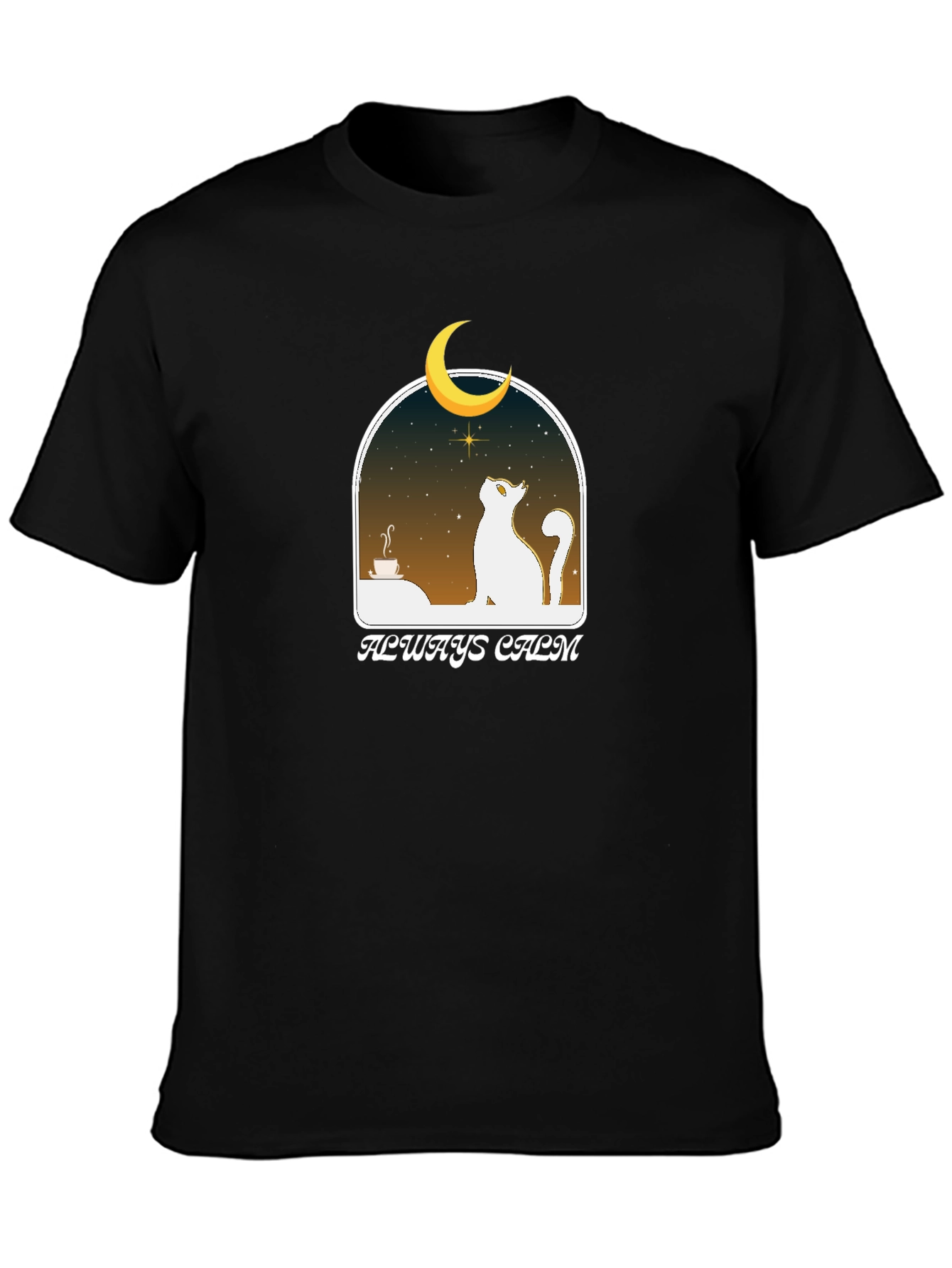 Always Calm Cat Graphic T-Shirt