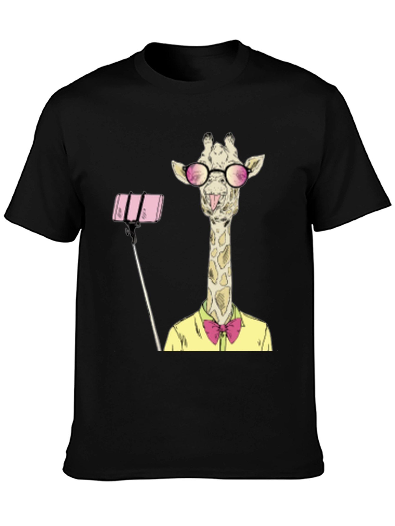Giraffe Selfie Graphic T-Shirt - Unique Animal Design