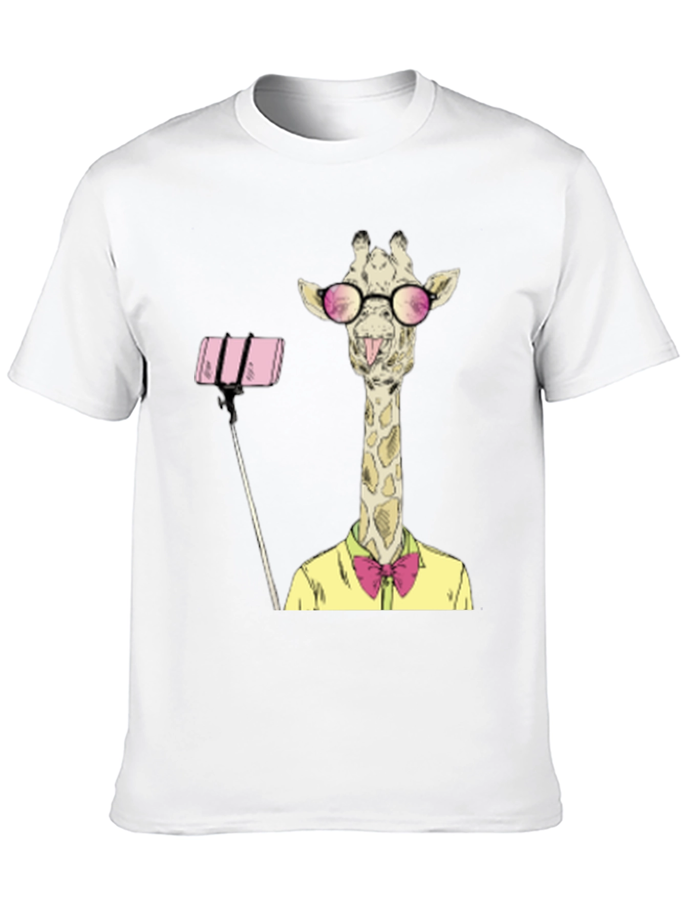 Giraffe Selfie Graphic T-Shirt - Unique Animal Design