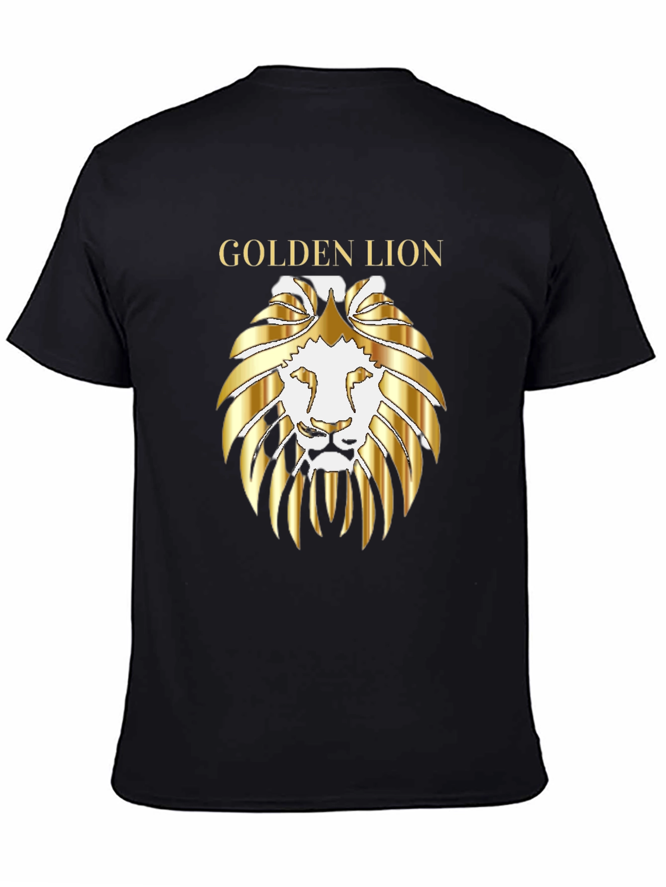Golden Lion Graphic Tee - Premium Black T-Shirt