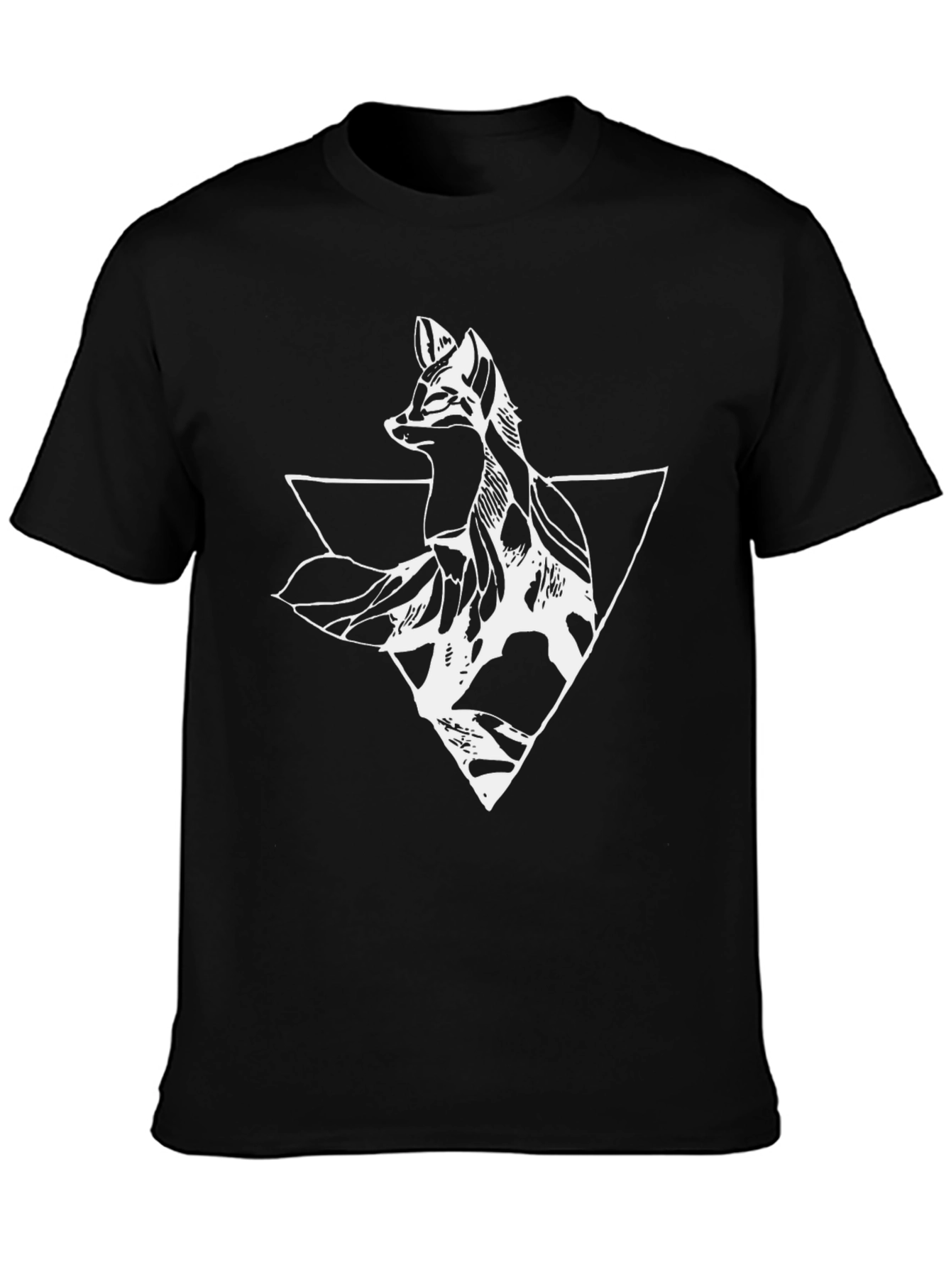 Geometric Fox Graphic Tee - Mens Black T-Shirt