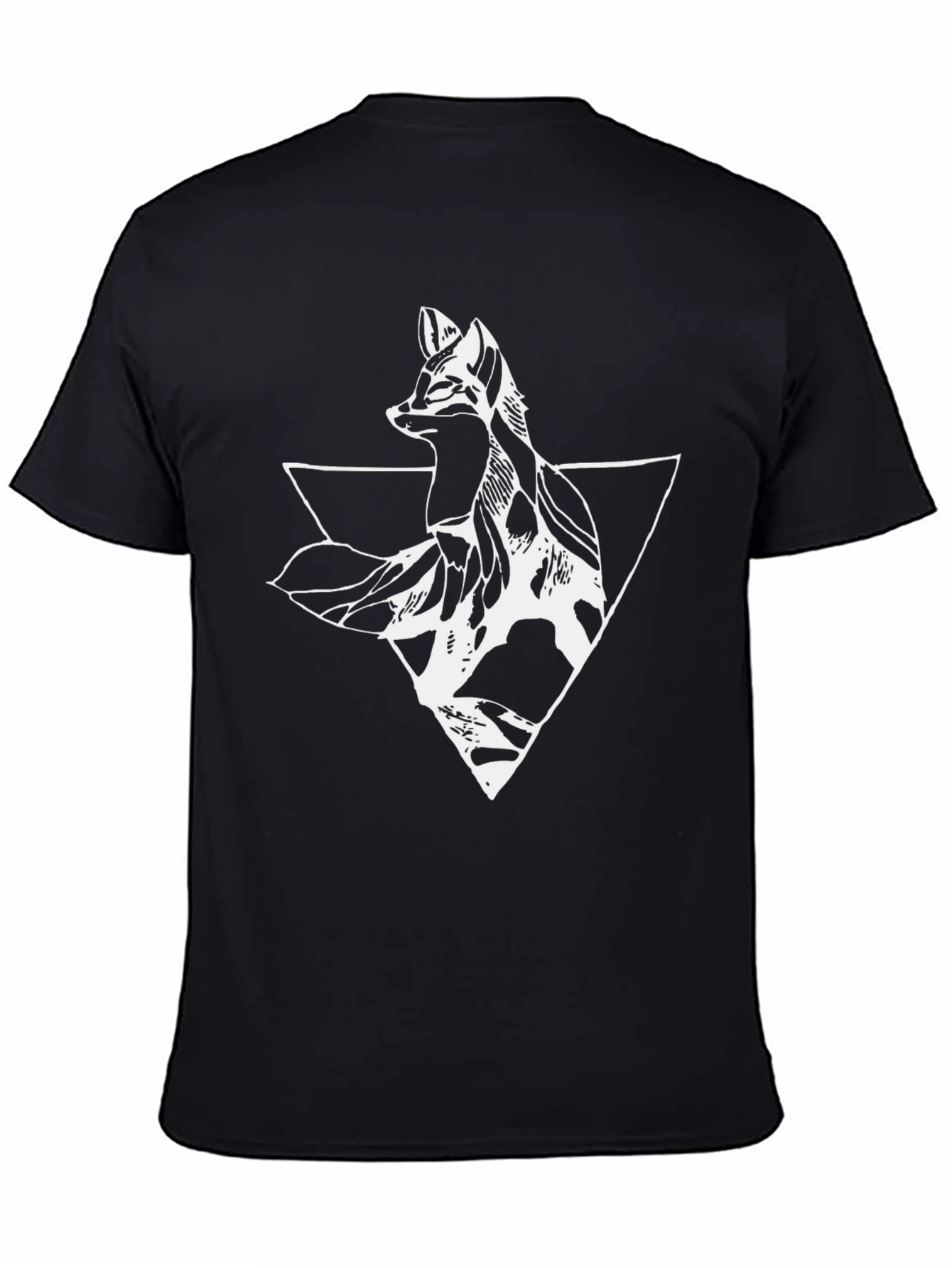 Geometric Fox Graphic Tee - Mens Black T-Shirt