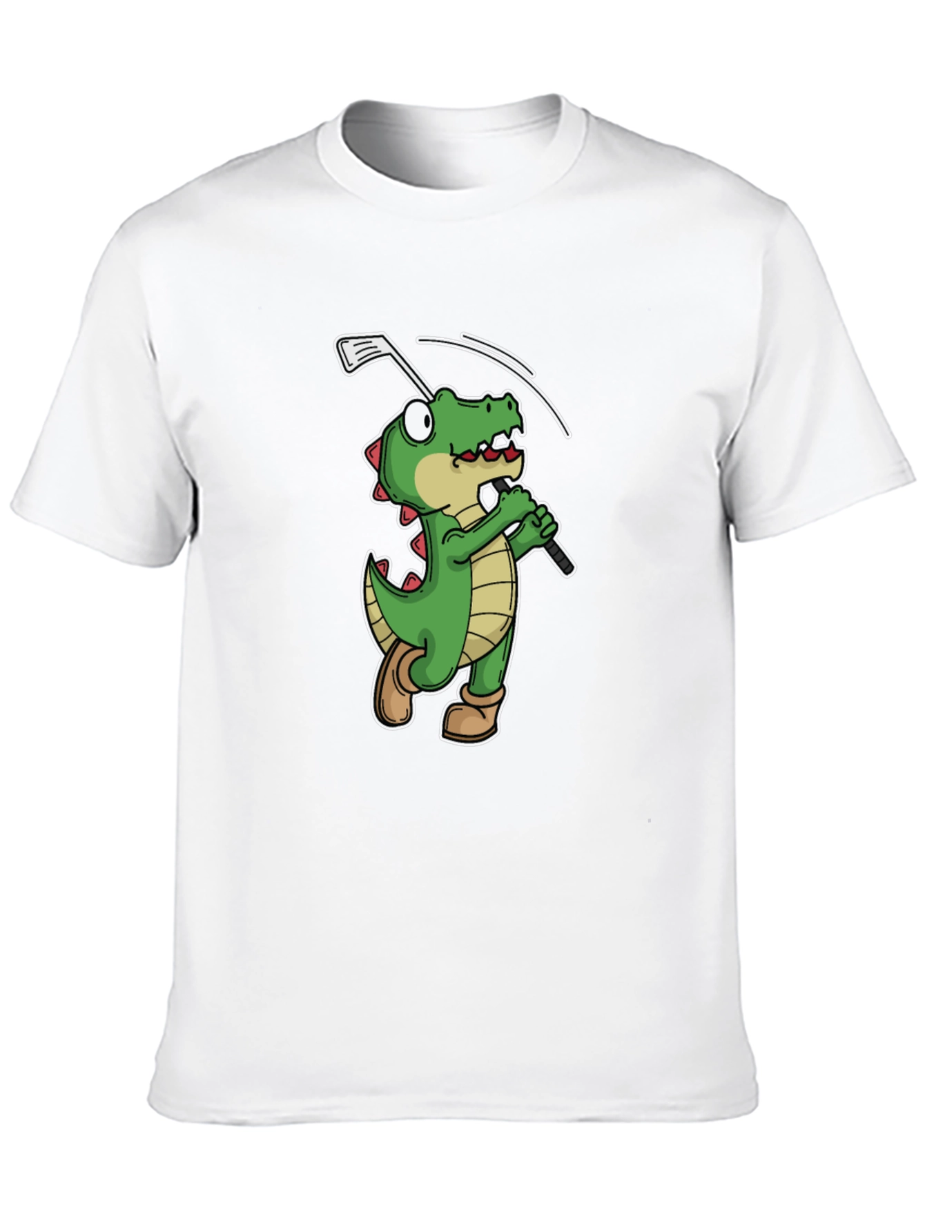 Golfing Alligator T-Shirt - Black Crew Neck Tee