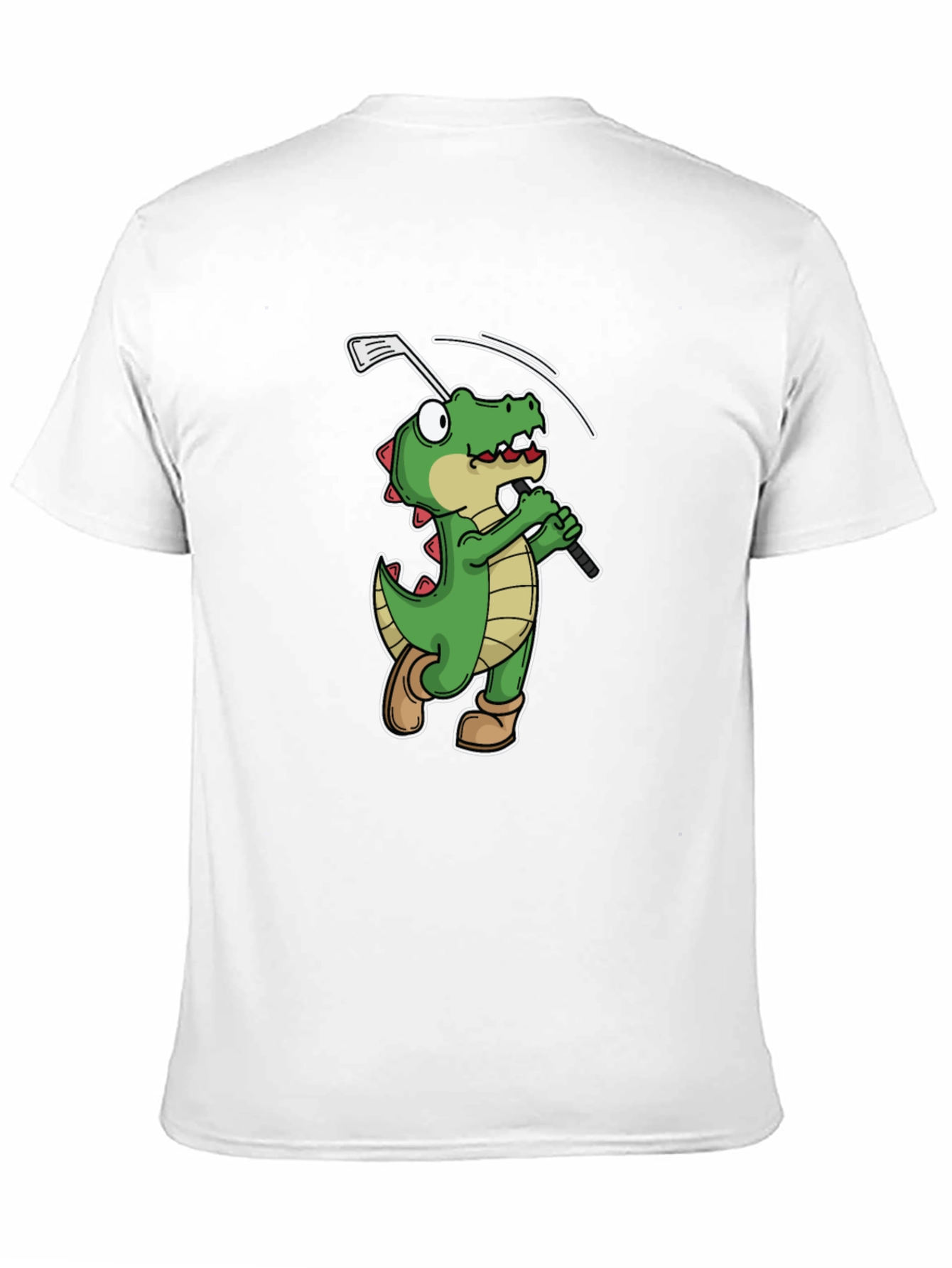 Golfing Alligator T-Shirt - Black Crew Neck Tee