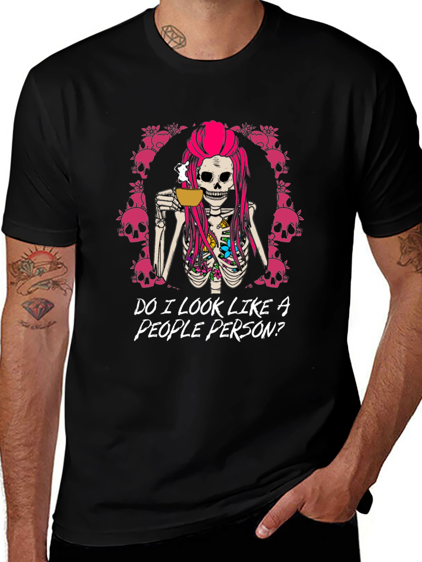 Sarcastic Skeleton Coffee T-Shirt