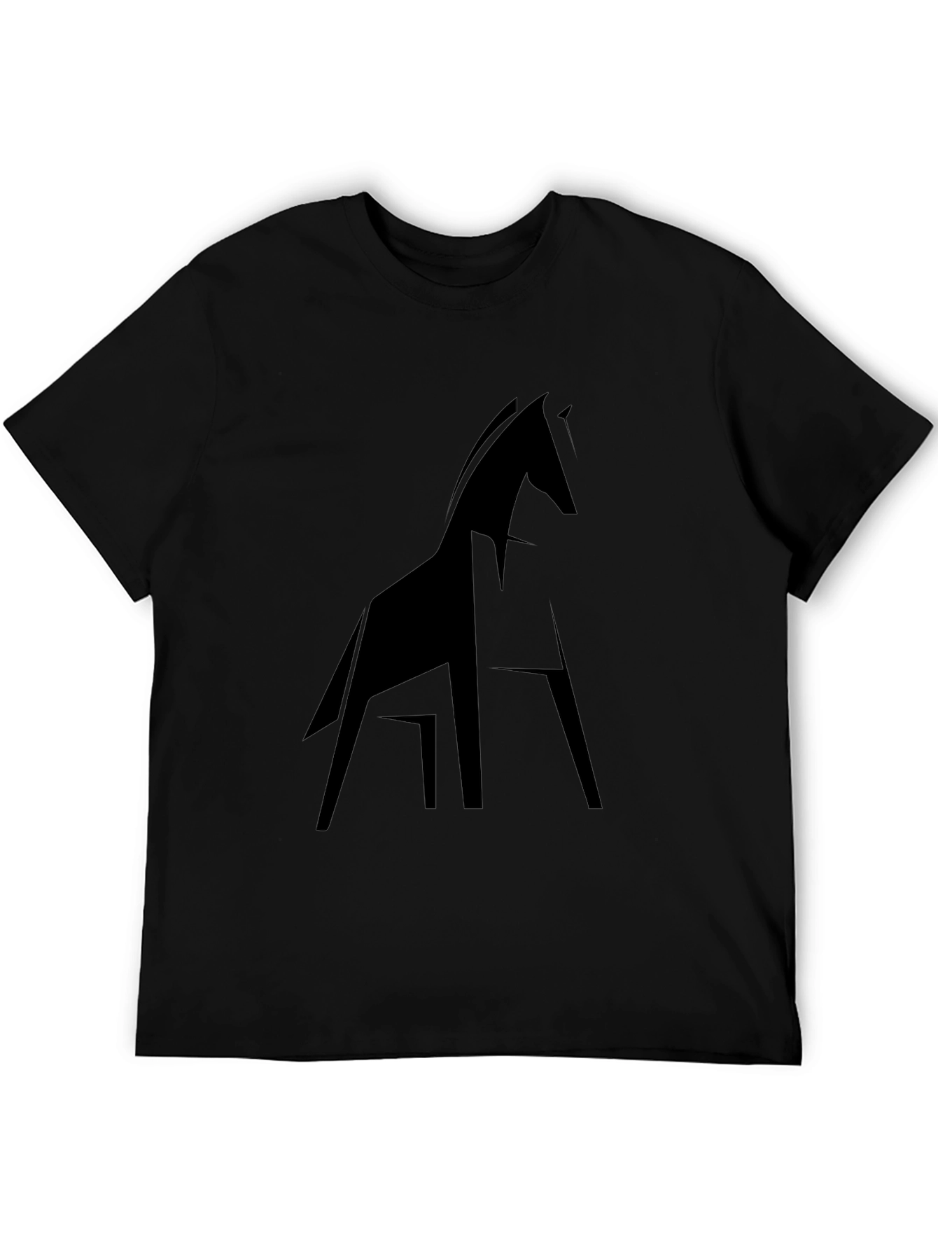 Geometric Horse Tee - Modern Black T-Shirt