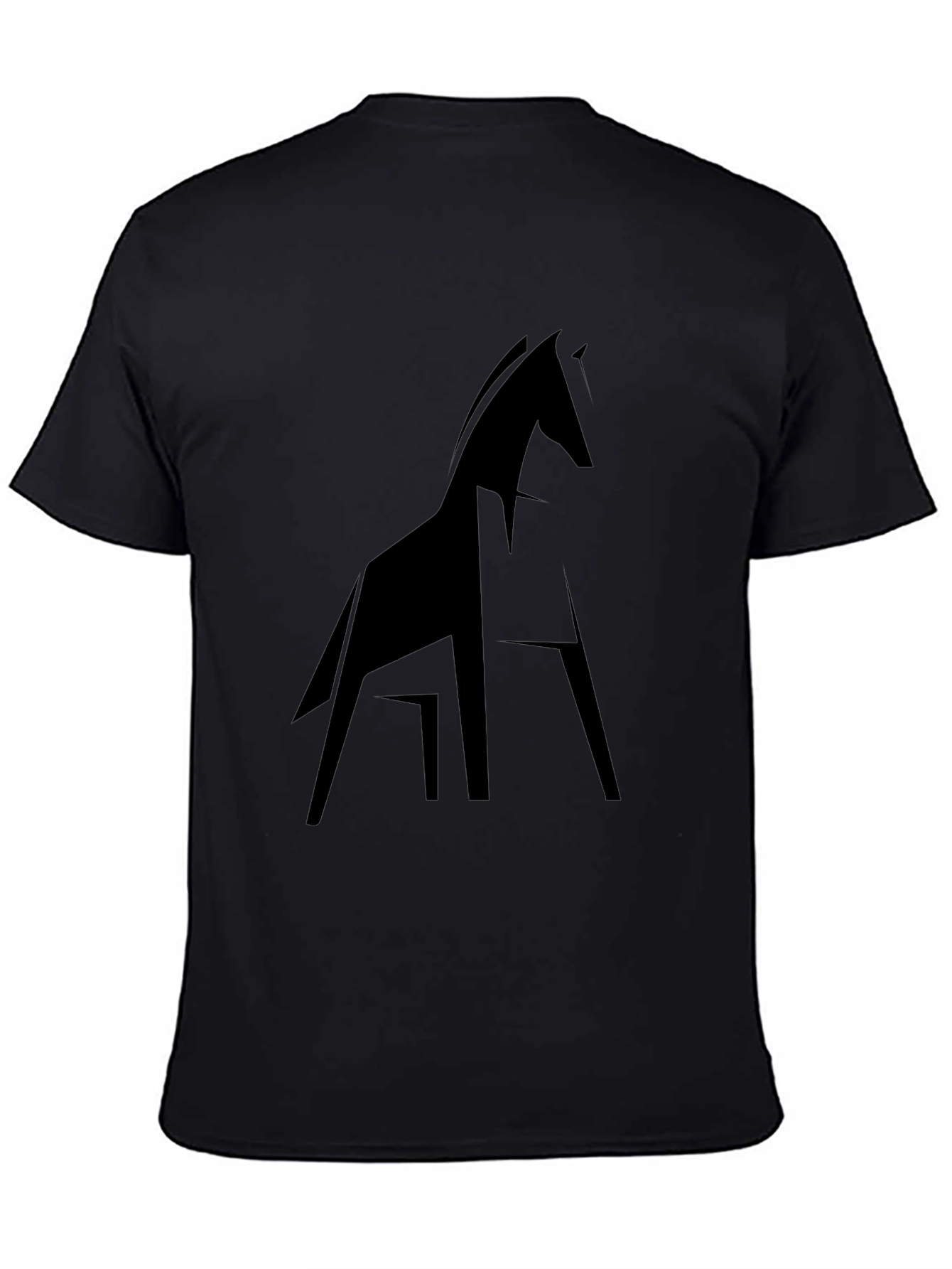 Geometric Horse Tee - Modern Black T-Shirt