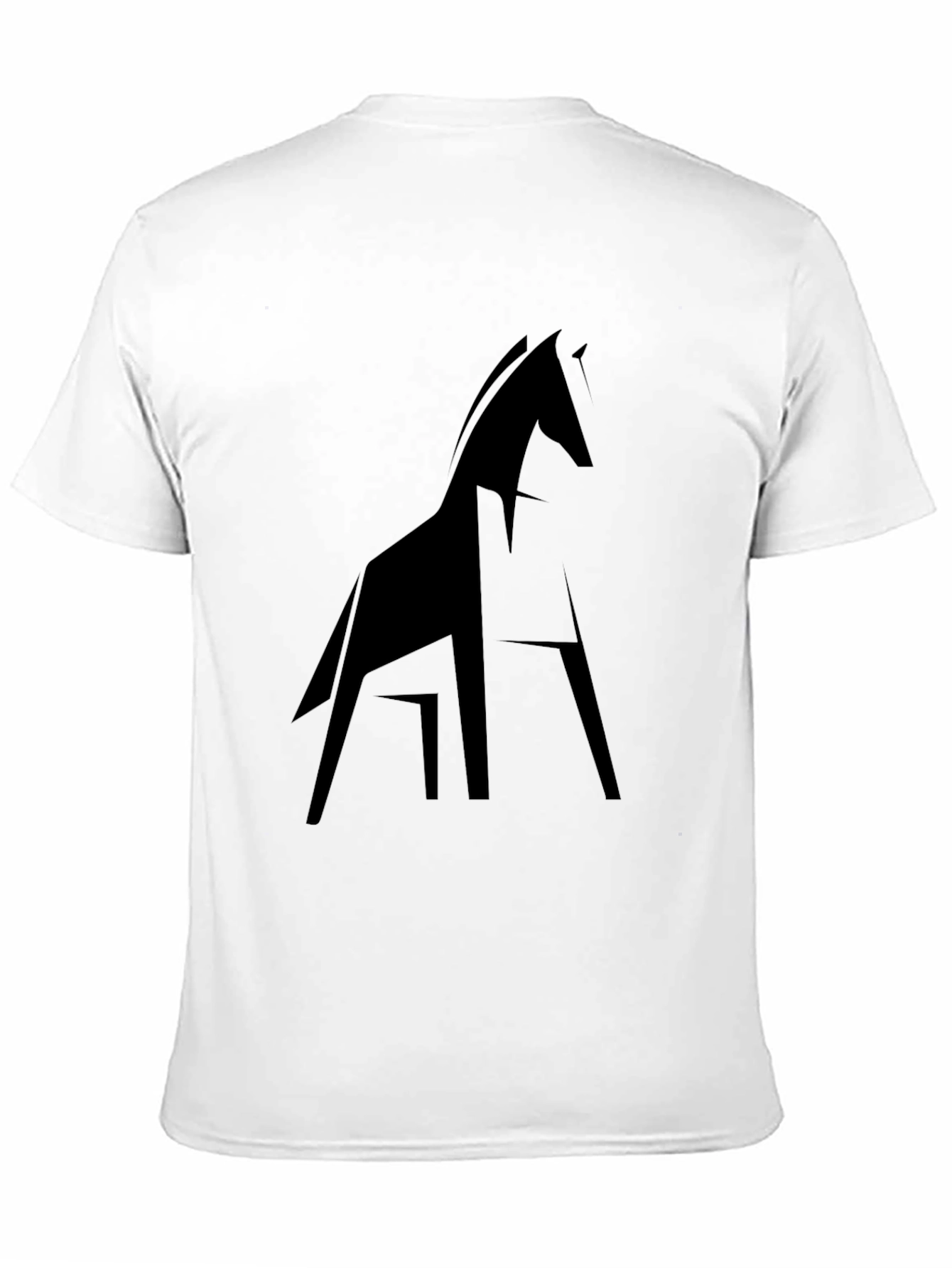 Geometric Horse Tee - Modern Black T-Shirt