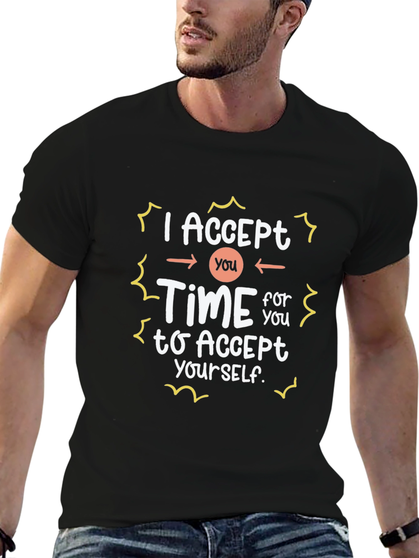 Accept Yourself Graphic Tee - Black