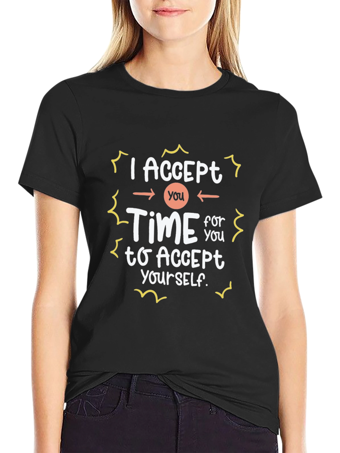 Accept Yourself Graphic Tee - Black