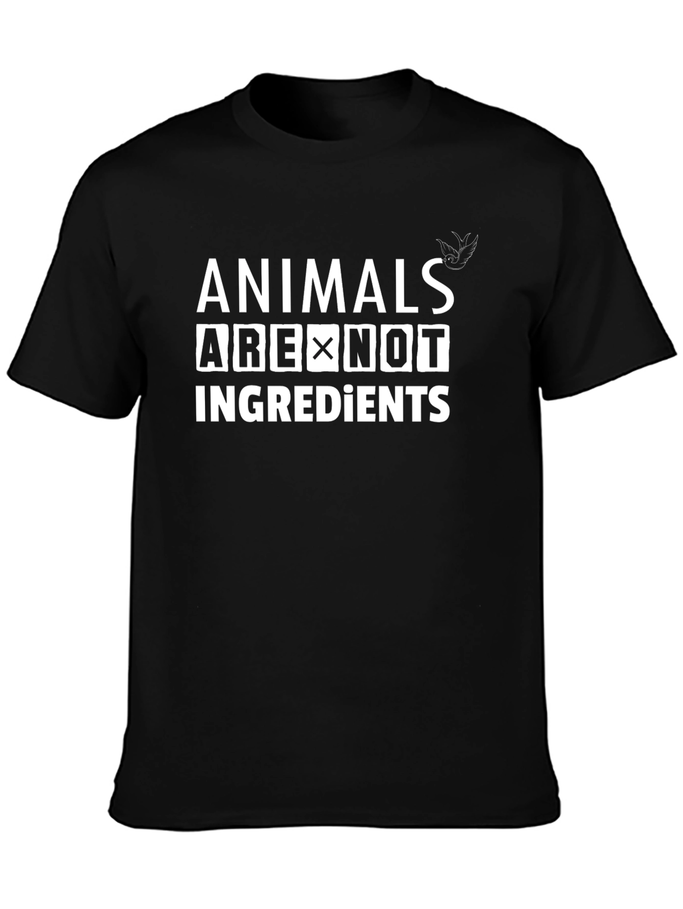 Animals Are Not Ingredients Black Graphic Tee