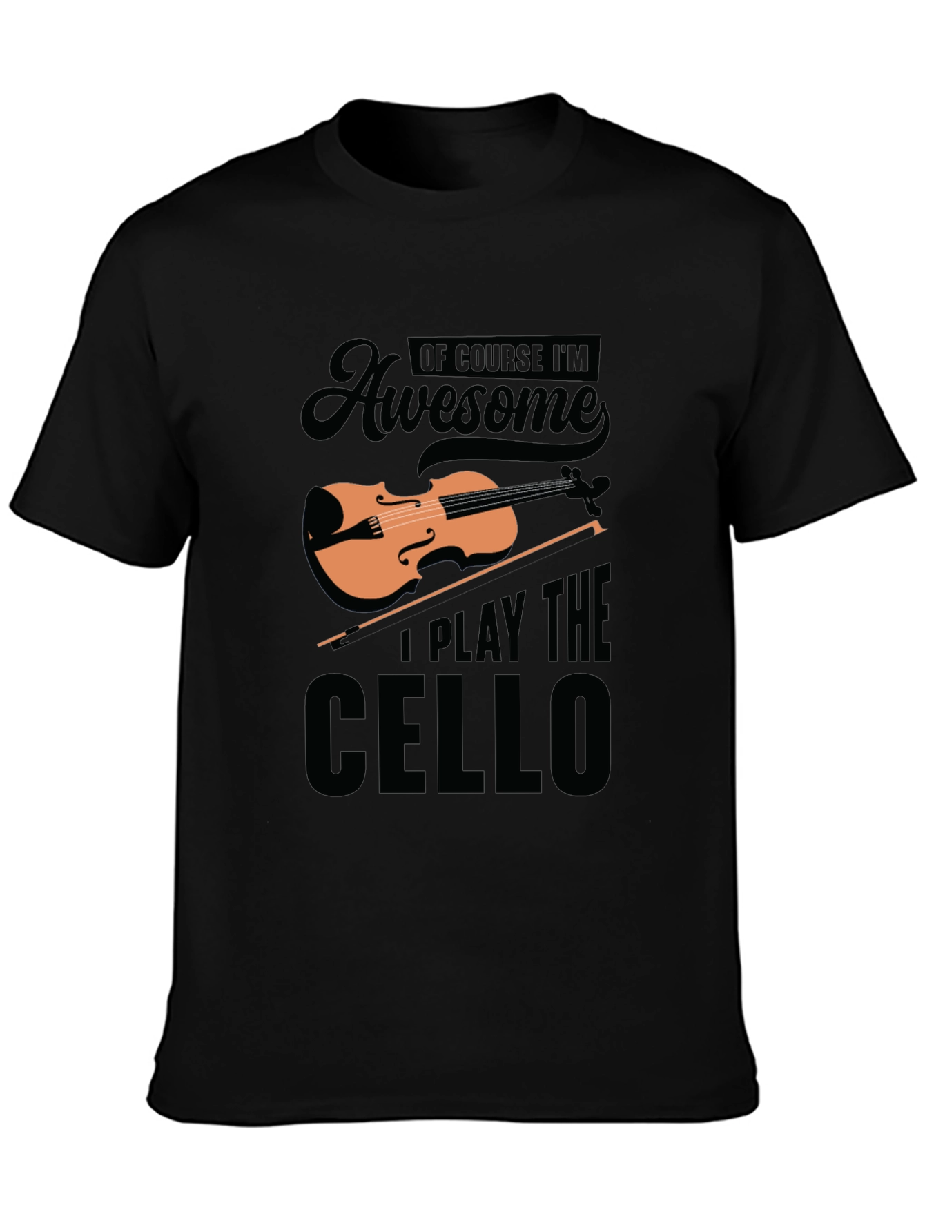 Awesome Cello Player Black T-Shirt