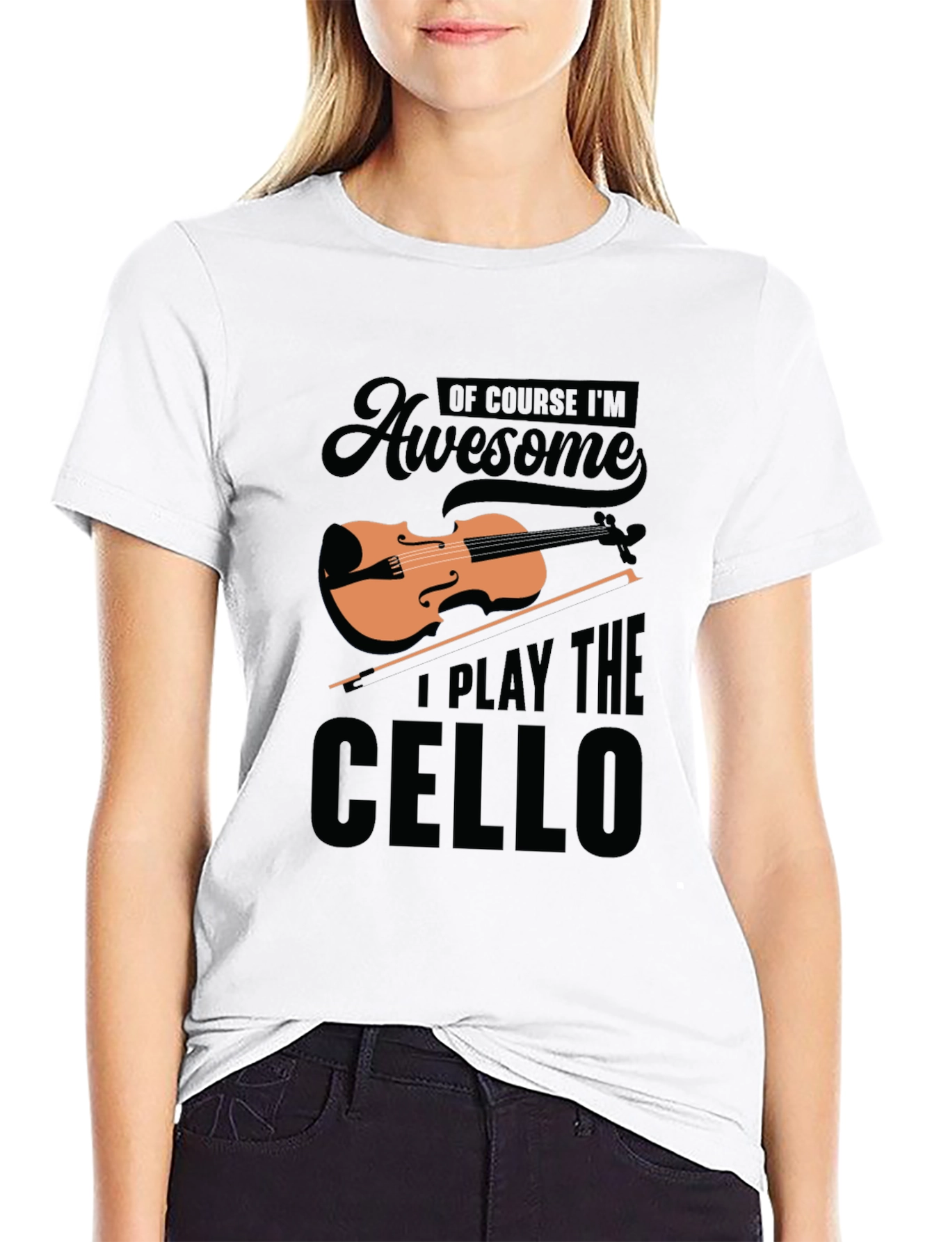 Awesome Cello Player Black T-Shirt