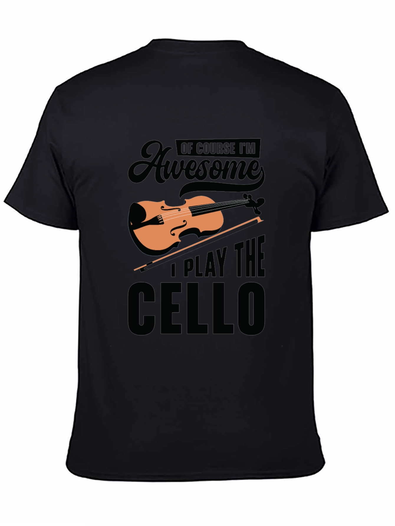 Awesome Cello Player Black T-Shirt