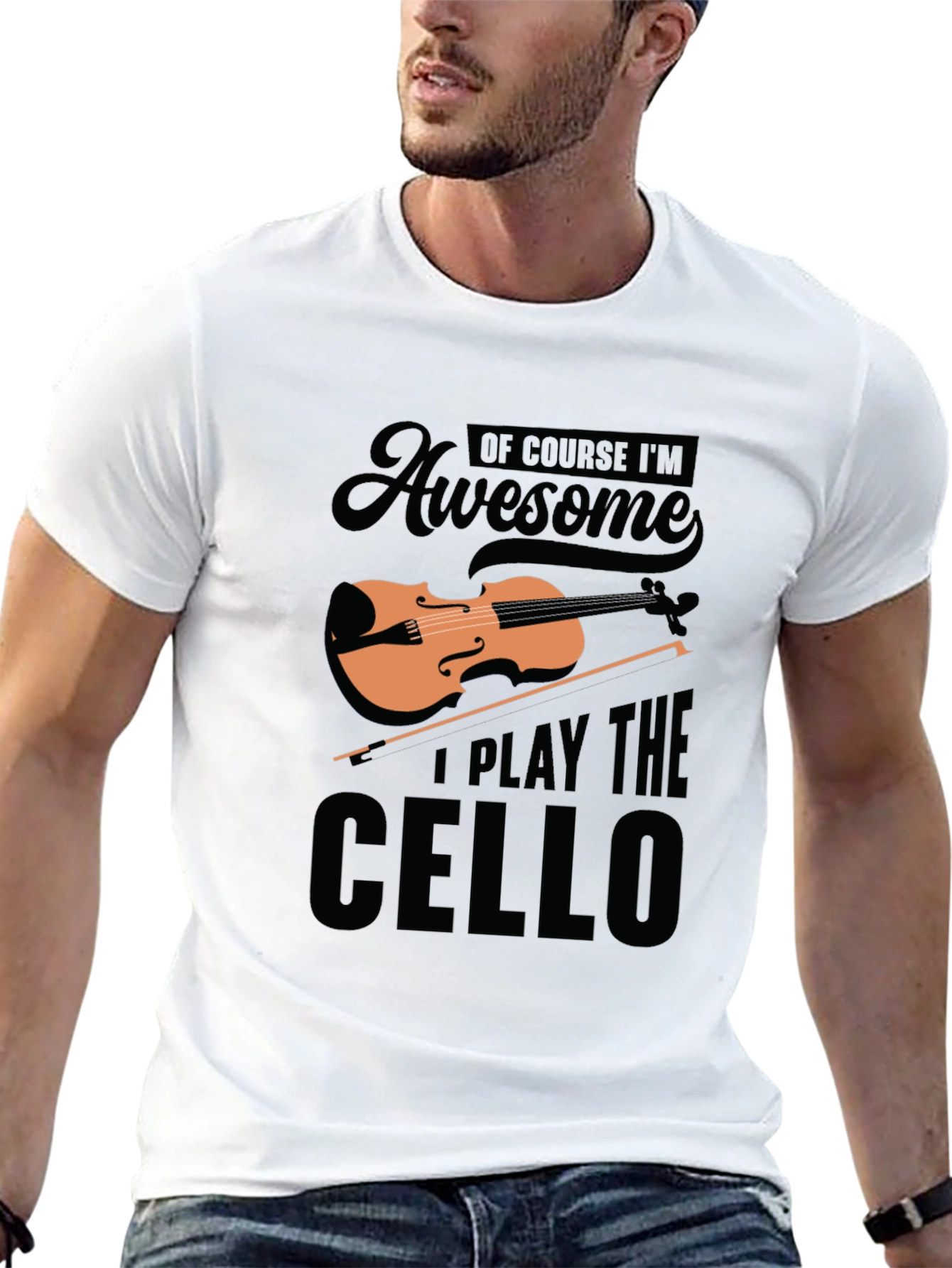Awesome Cello Player Black T-Shirt