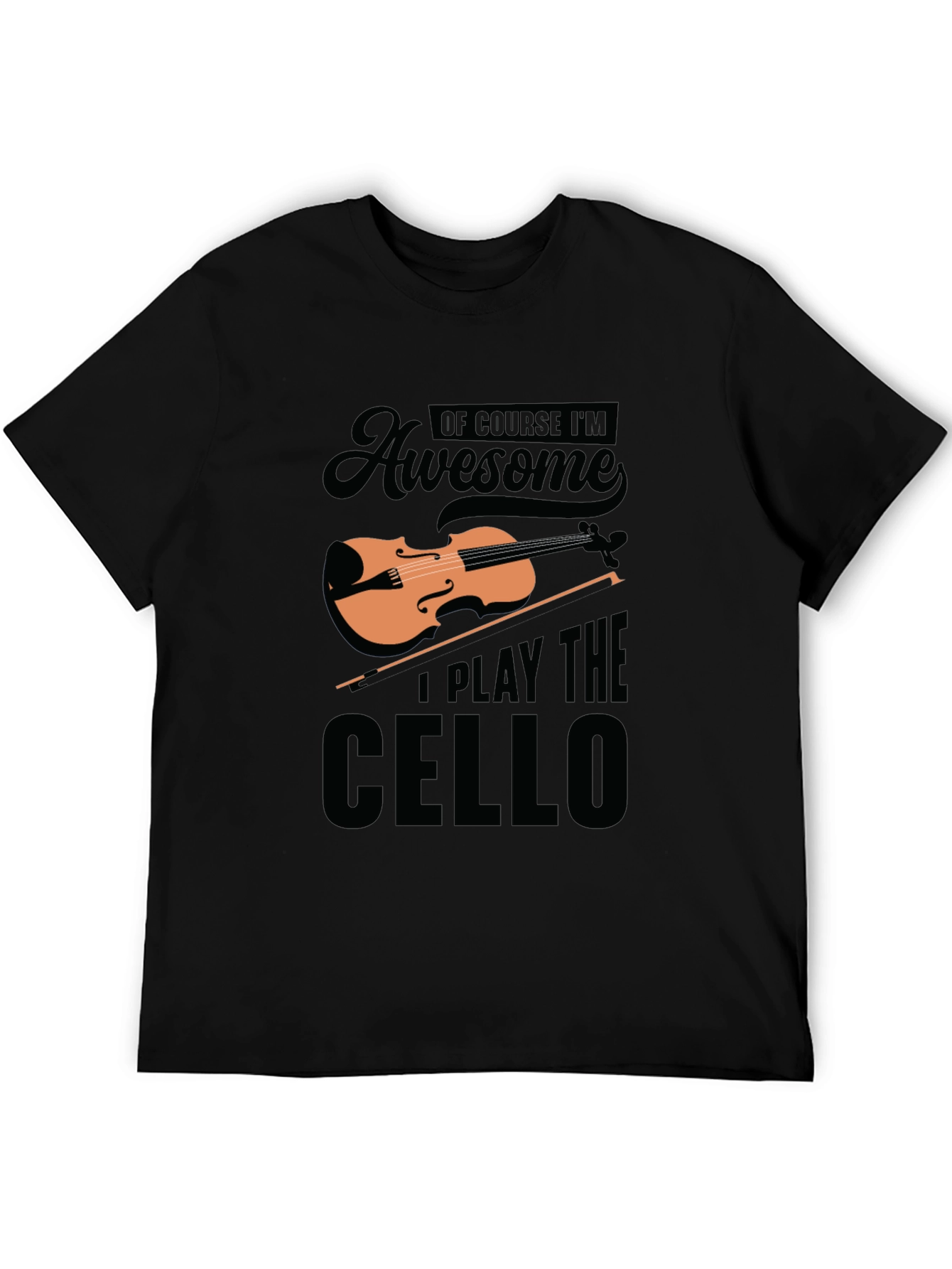 Awesome Cello Player Black T-Shirt